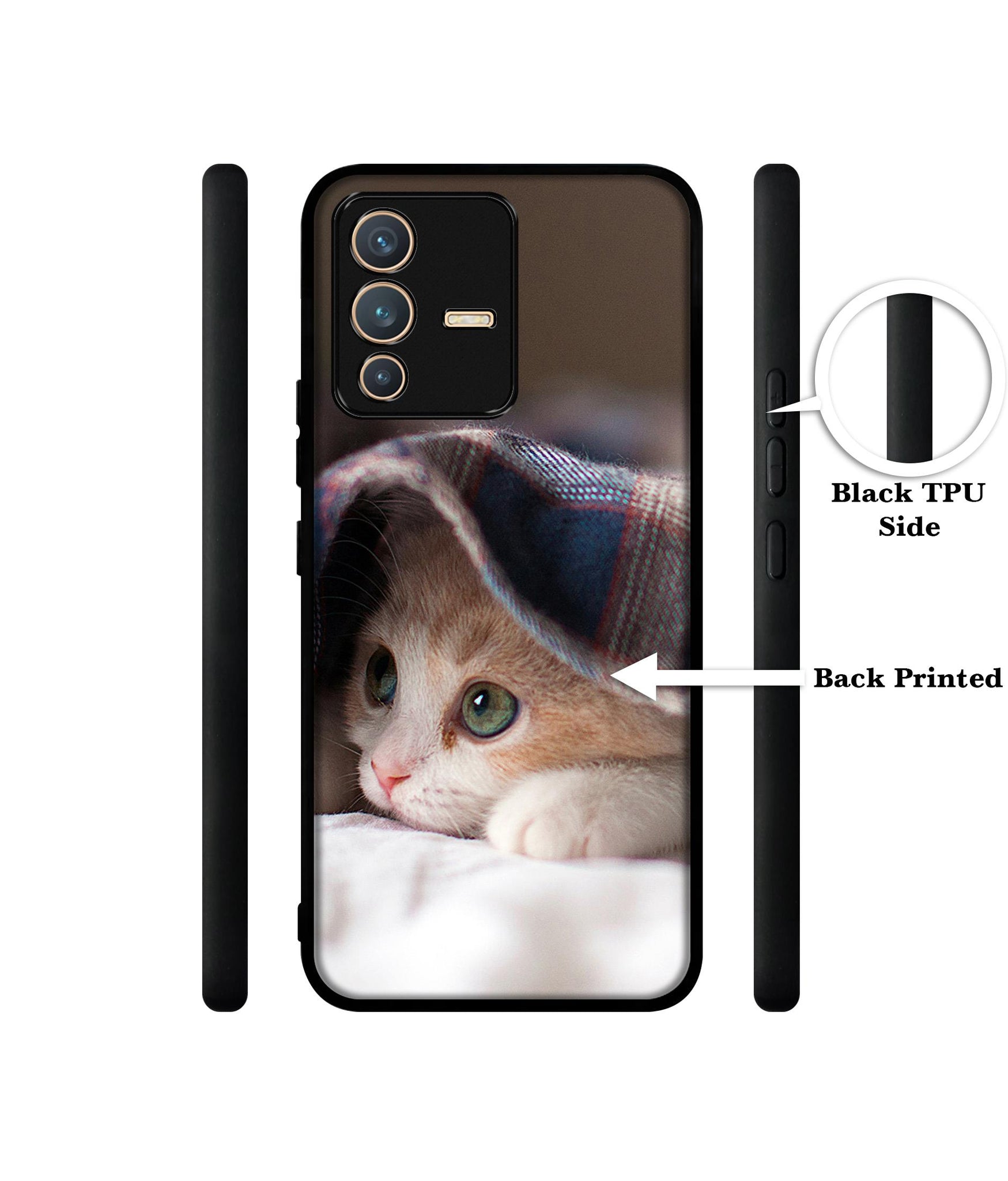 Sleepy Kitten Designer 2D Printed Back Case Cover for Vivo V23 5G