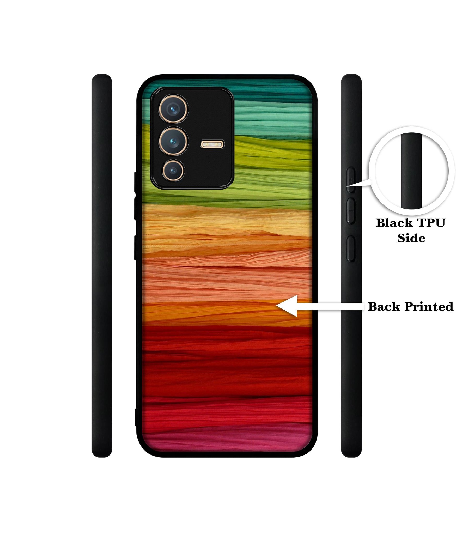 Colorful Thread Designer 2D Printed Back Case Cover for Vivo V23 5G