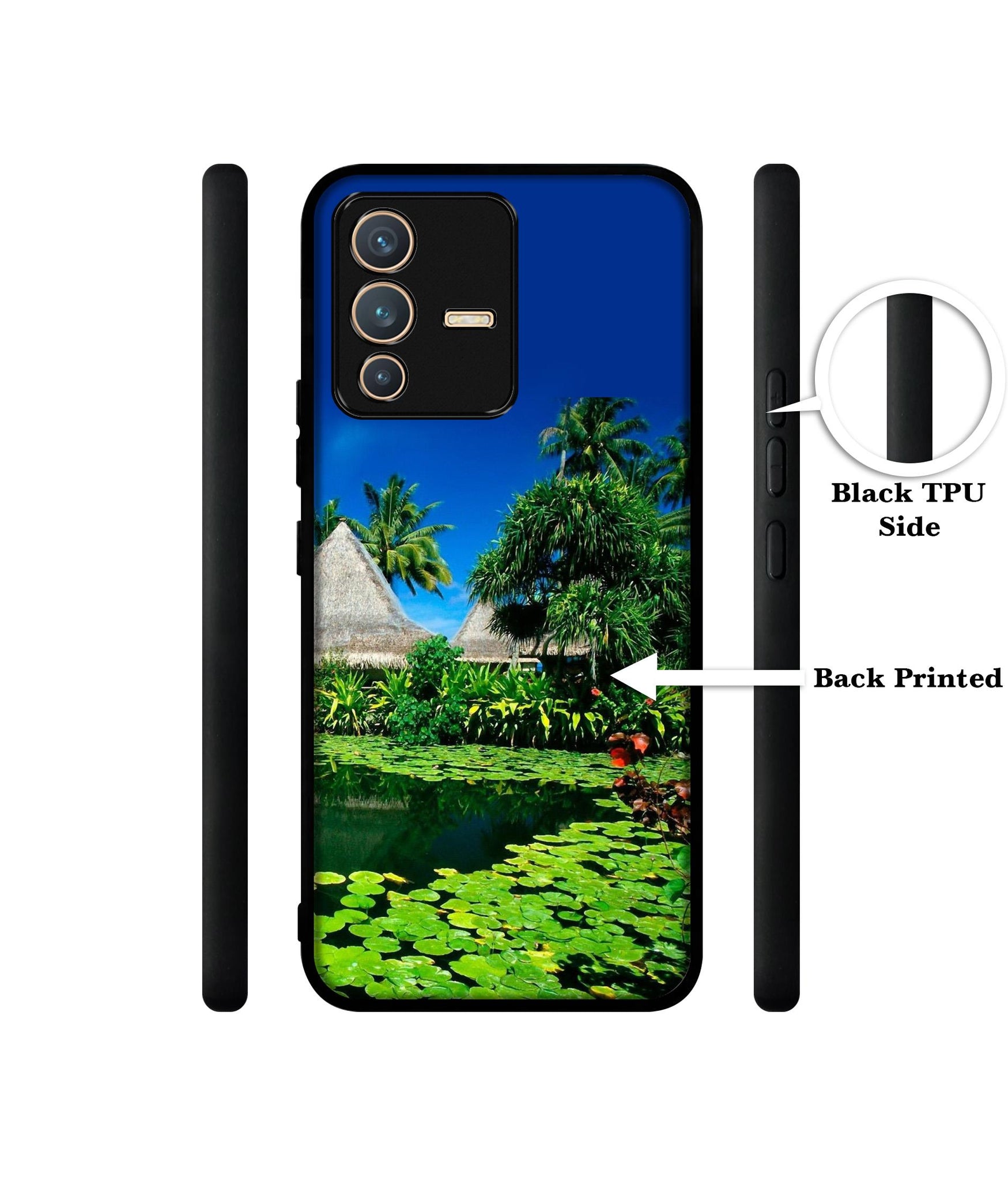 Tropics Water Designer 2D Printed Back Case Cover for Vivo V23 5G