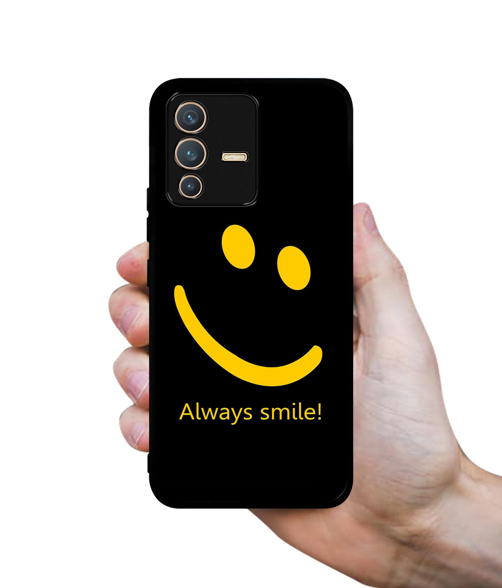 Always Smile Quote Designer 2D Printed Back Case Cover for Vivo V23 5G