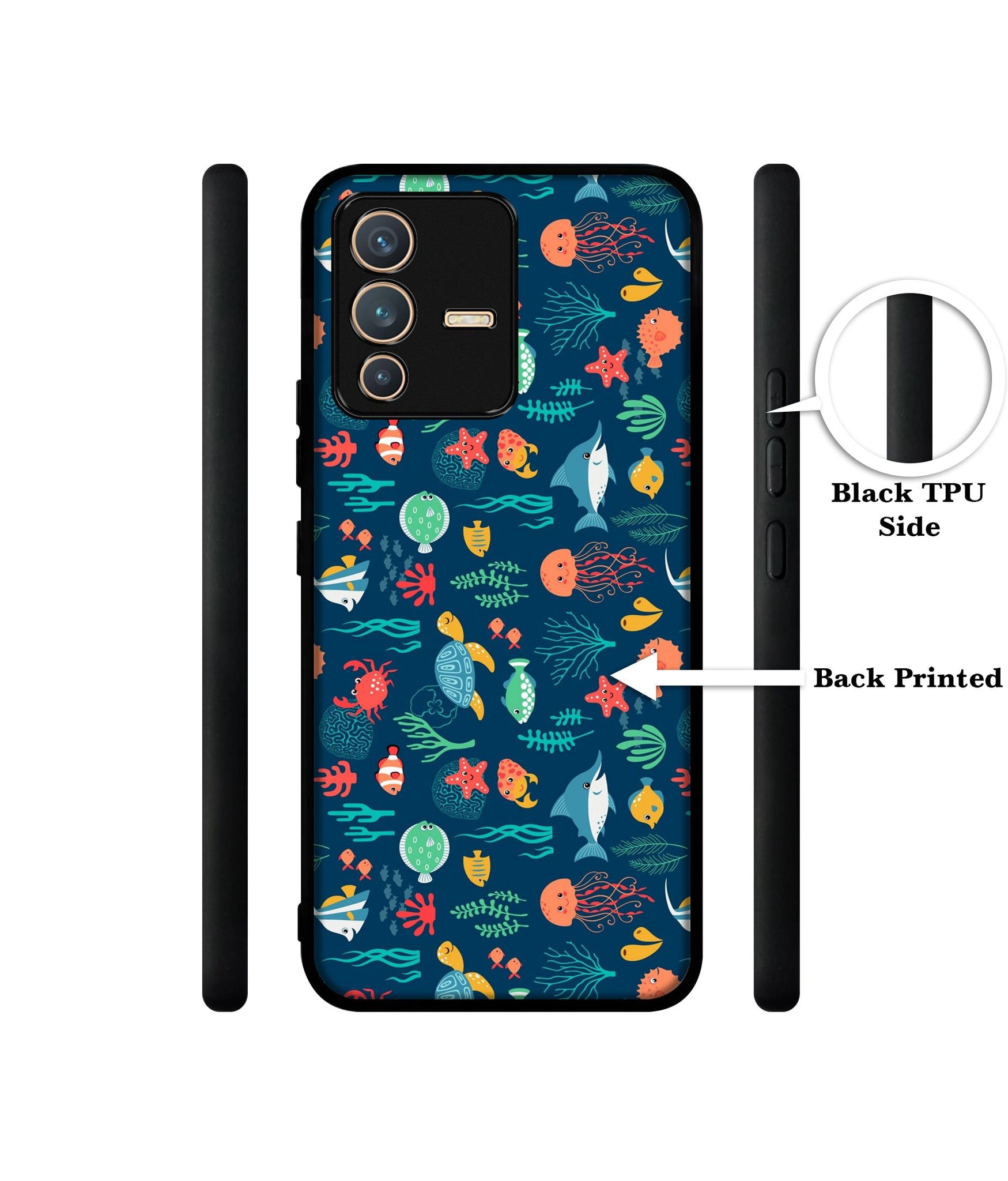 Aquarium Texture Designer 2D Printed Back Case Cover for Vivo V23 5G