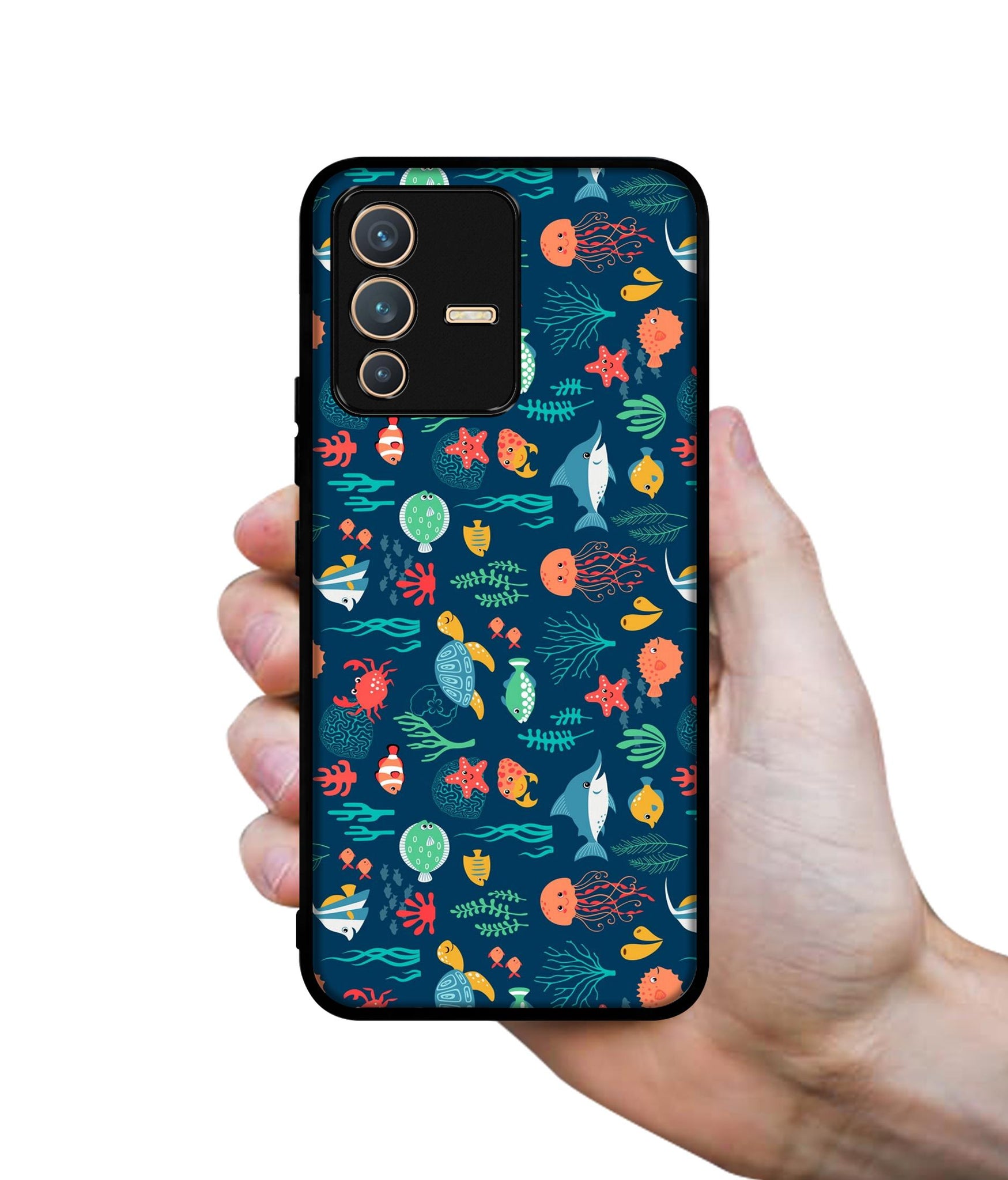 Aquarium Texture Designer 2D Printed Back Case Cover for Vivo V23 5G