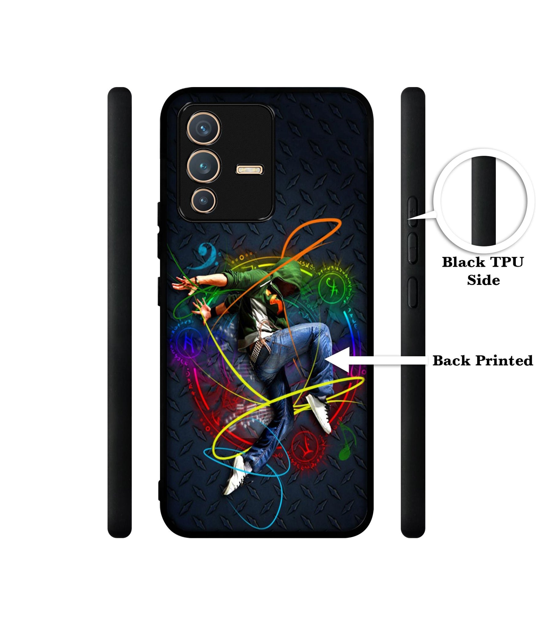 Boy With Music Designer 2D Printed Back Case Cover for Vivo V23 5G