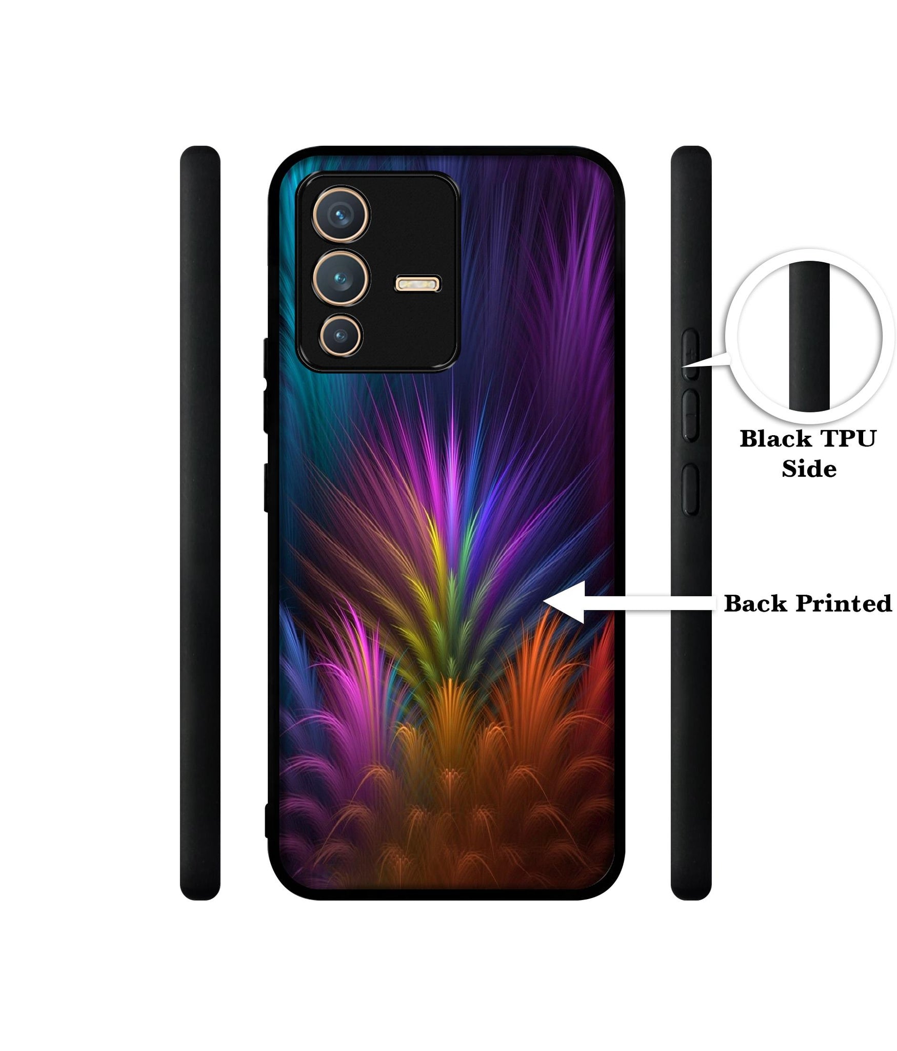 Multicoloured Designer 2D Printed Back Case Cover for Vivo V23 5G