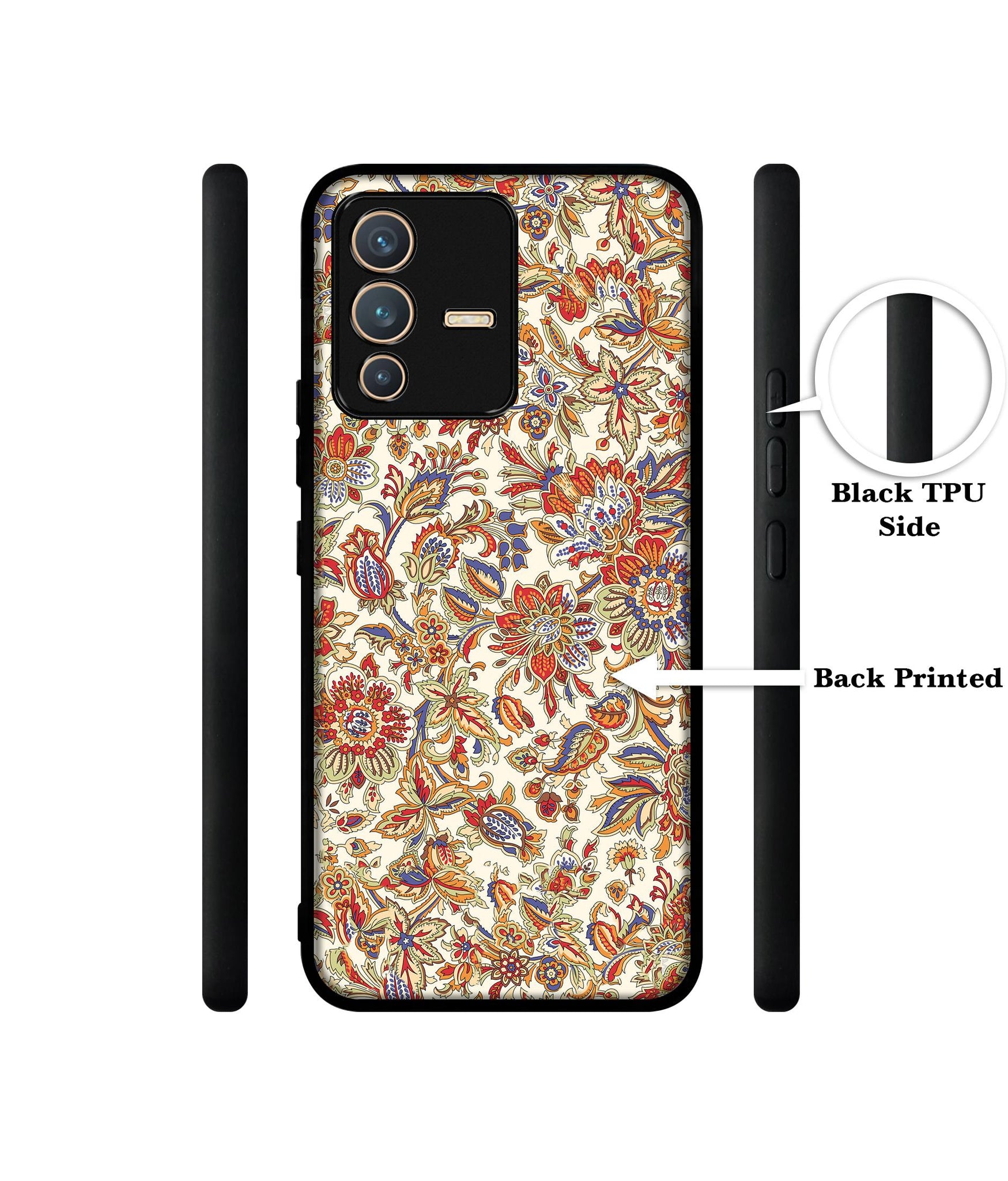 Floral Designer 2D Printed Back Case Cover for Vivo V23 5G