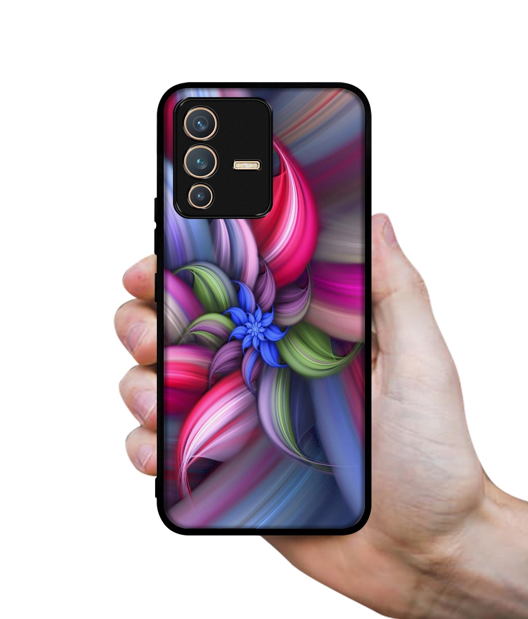 Colorful Flower Designer 2D Printed Back Case Cover for Vivo V23 5G