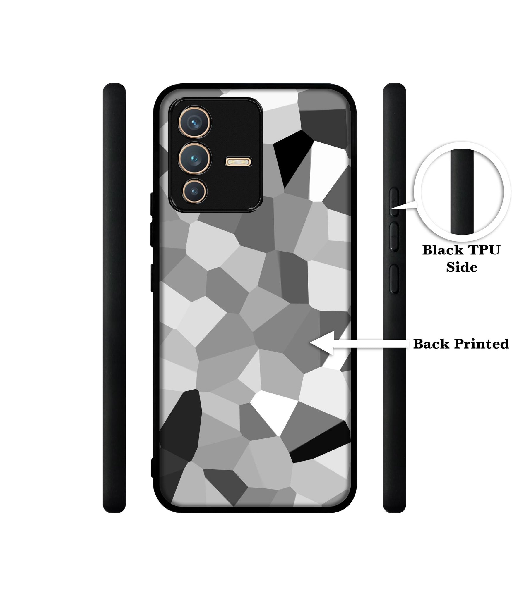 Black & White Mathematical Shape Designer 2D Printed Back Case Cover for Vivo V23 5G