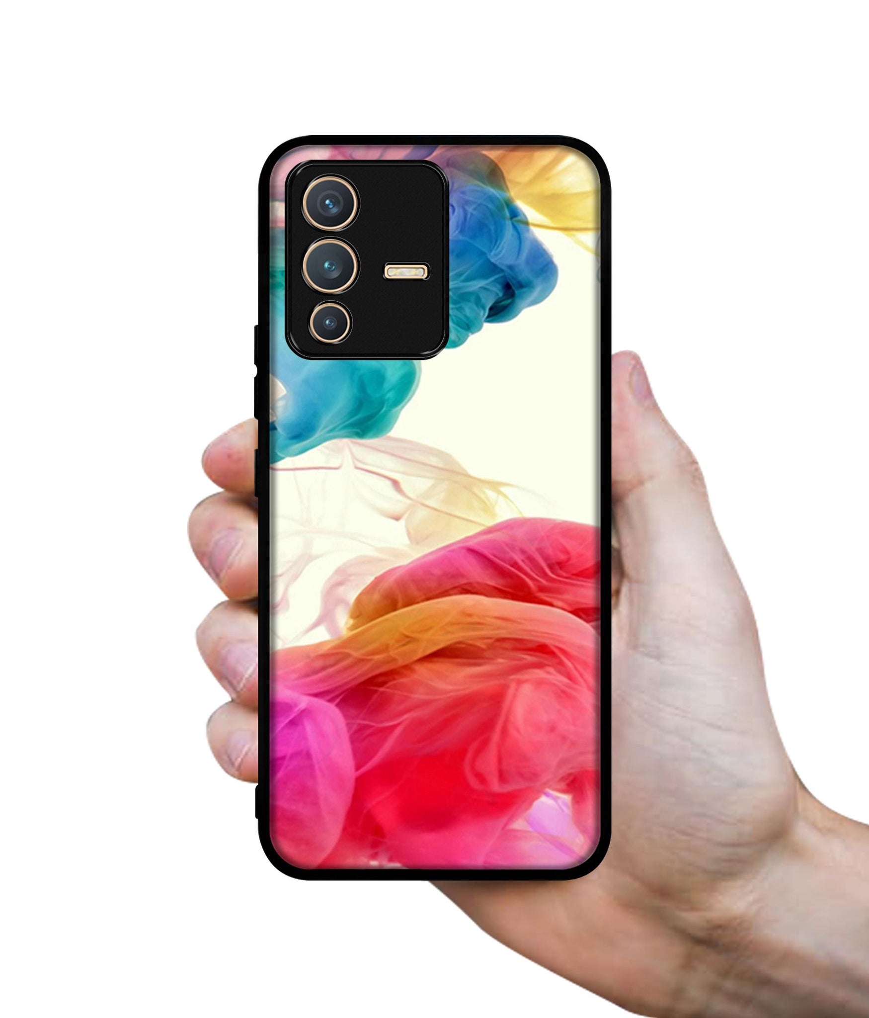 Colored Smoke Designer 2D Printed Back Case Cover for Vivo V23 5G