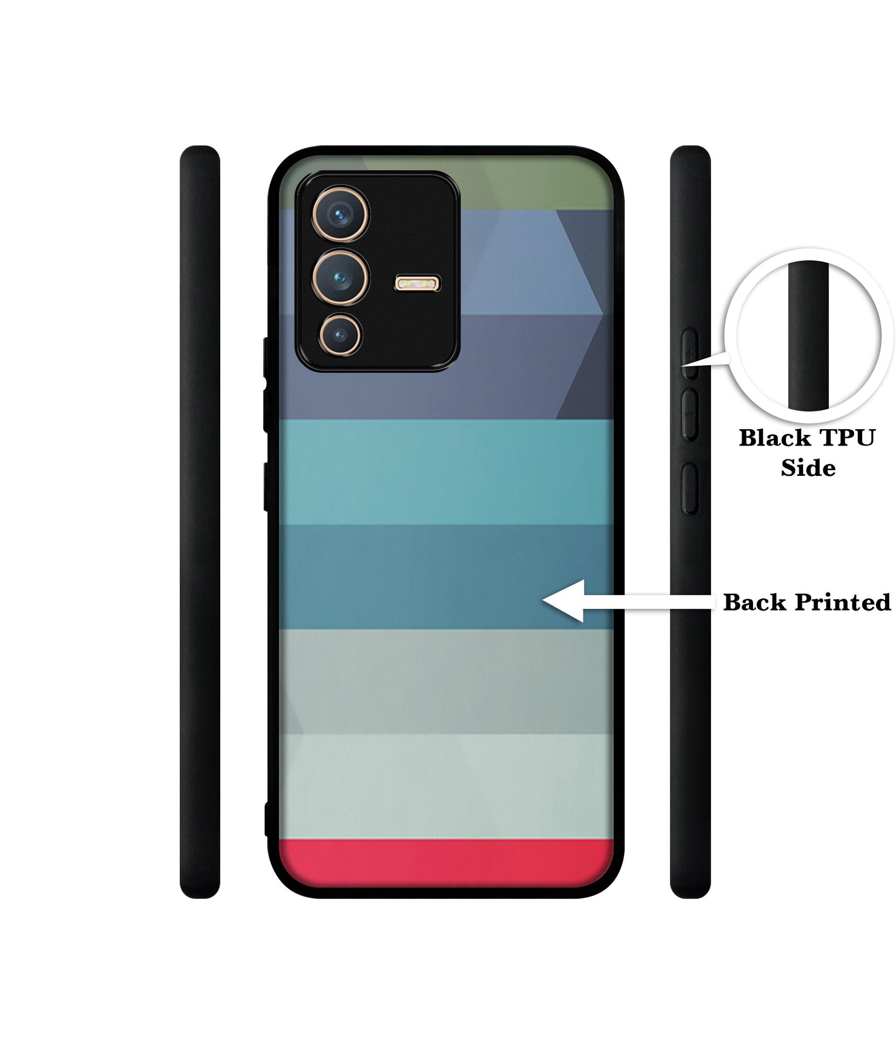 Colorful Lines Designer 2D Printed Back Case Cover for Vivo V23 5G
