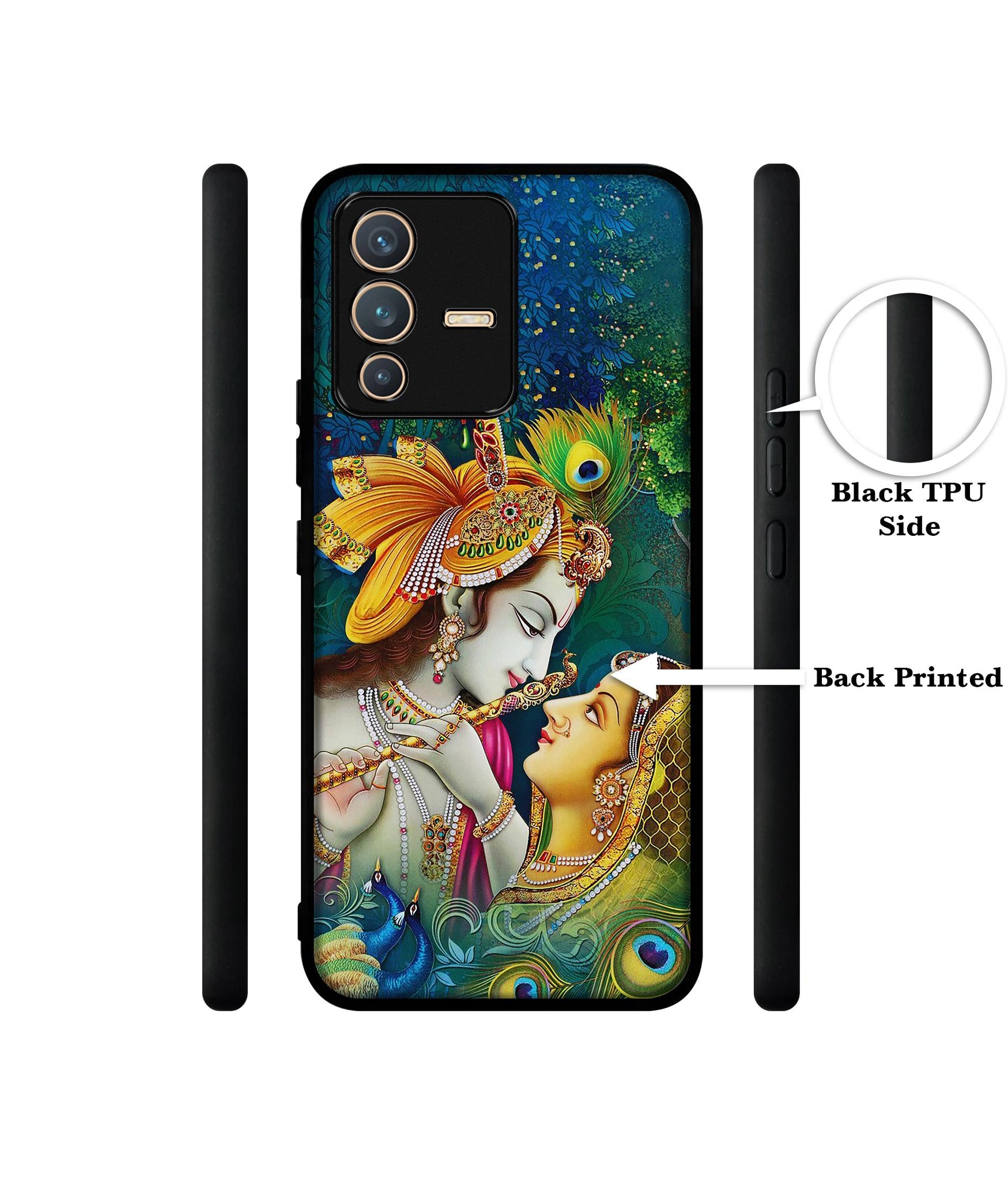 Radha Kishan Love Designer 2D Printed Back Case Cover for Vivo V23 5G