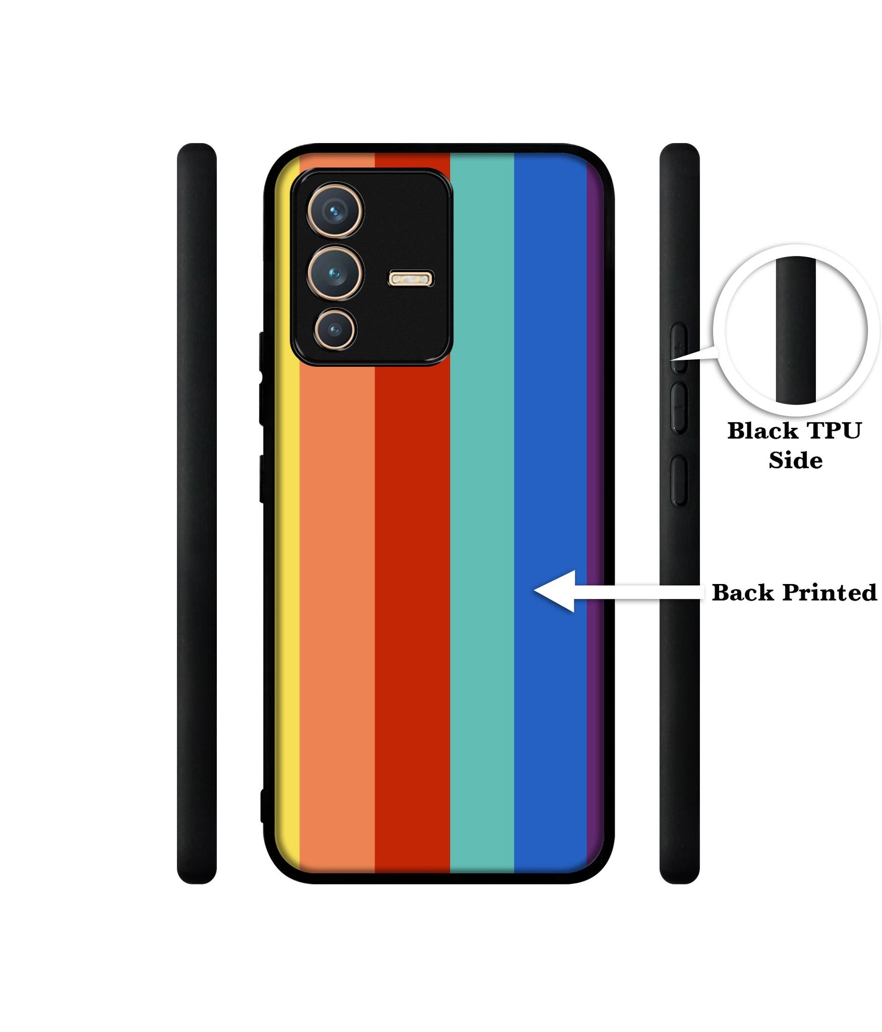 Rainbow Colors Designer 2D Printed Back Case Cover for Vivo V23 5G