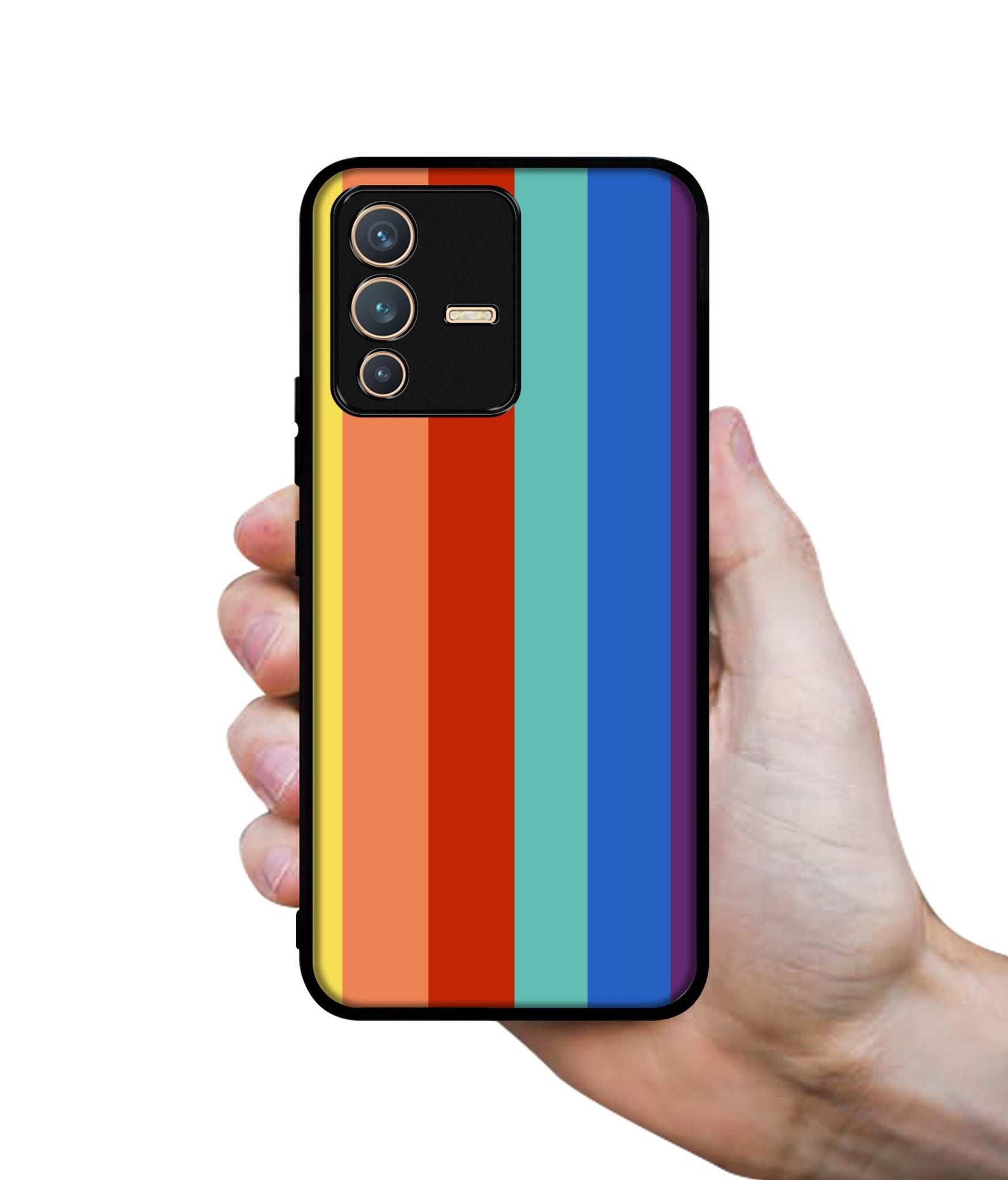 Rainbow Colors Designer 2D Printed Back Case Cover for Vivo V23 5G