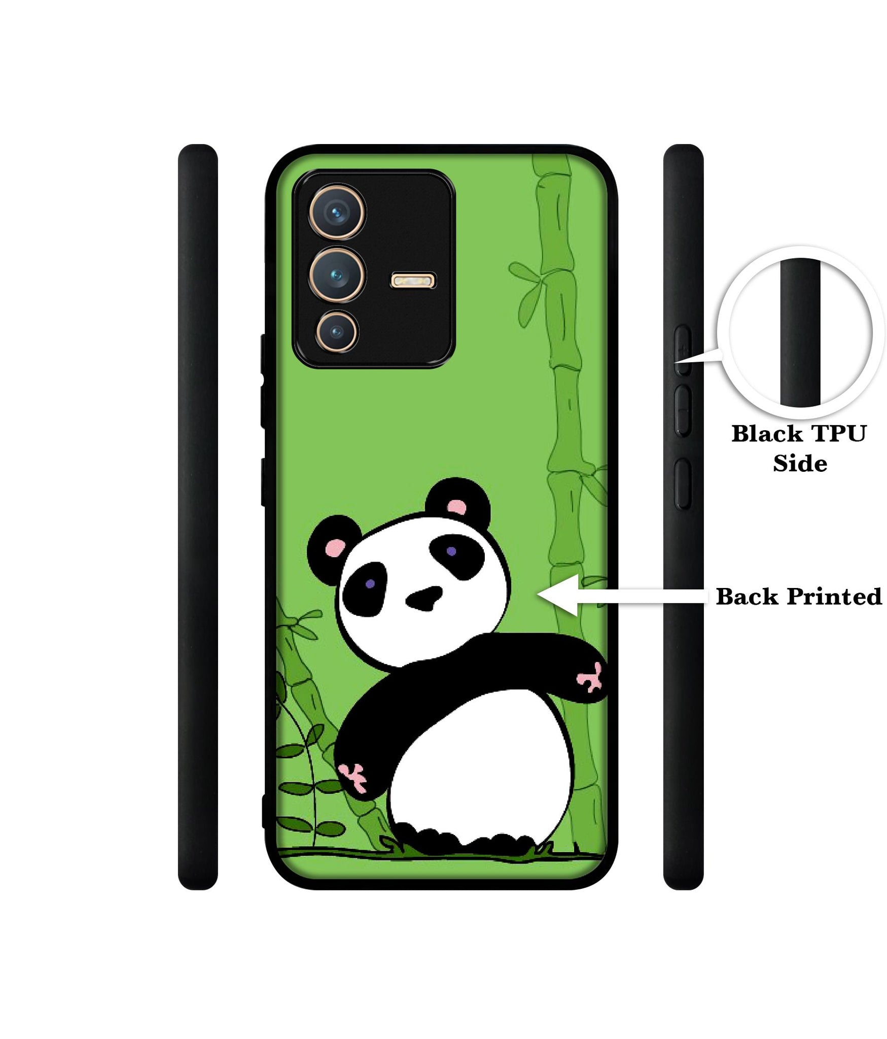 Panda with Bamboo Designer 2D Printed Back Case Cover for Vivo V23 5G
