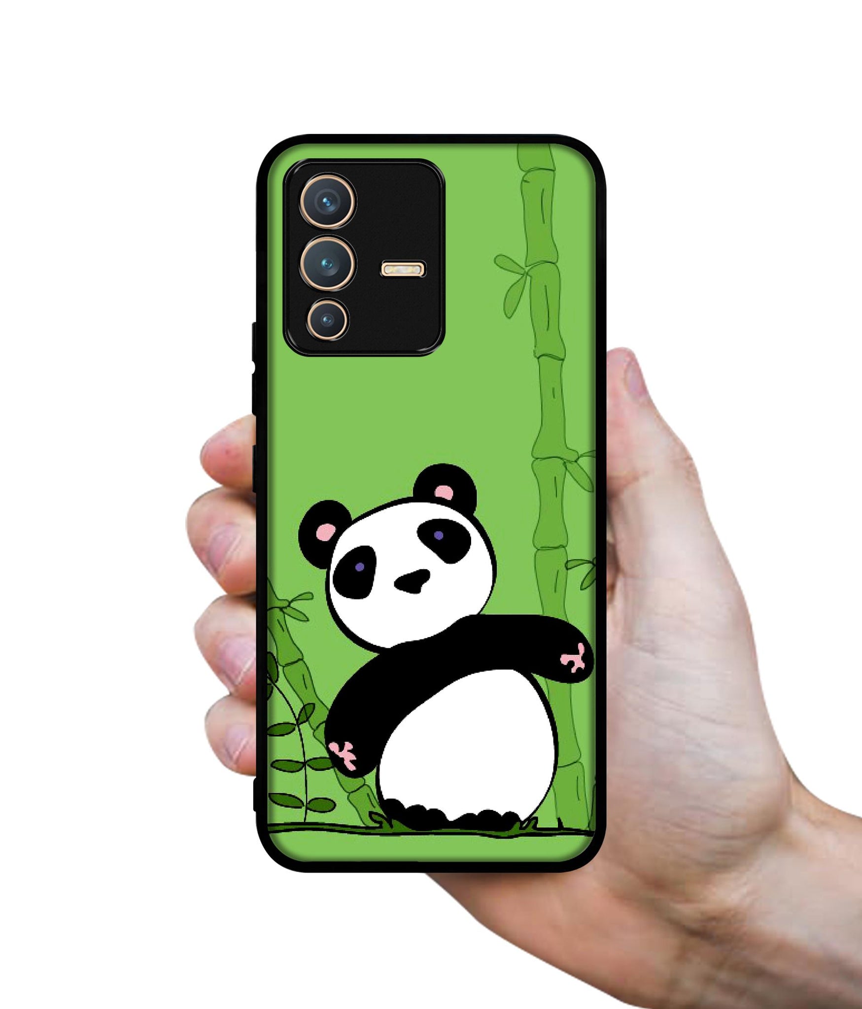 Panda with Bamboo Designer 2D Printed Back Case Cover for Vivo V23 5G