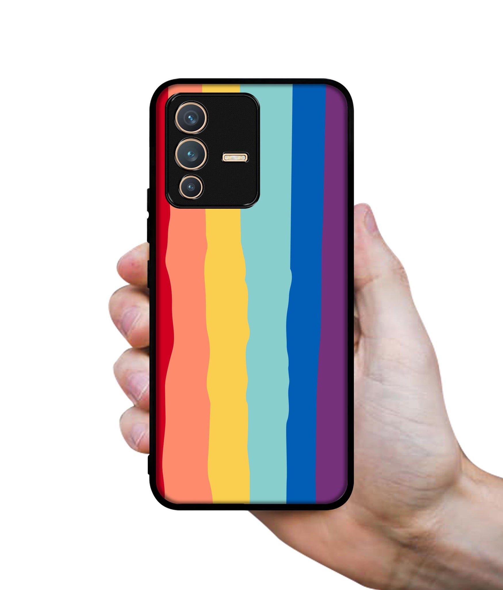 Rainbow Designer 2D Printed Back Case Cover for Vivo V23 5G