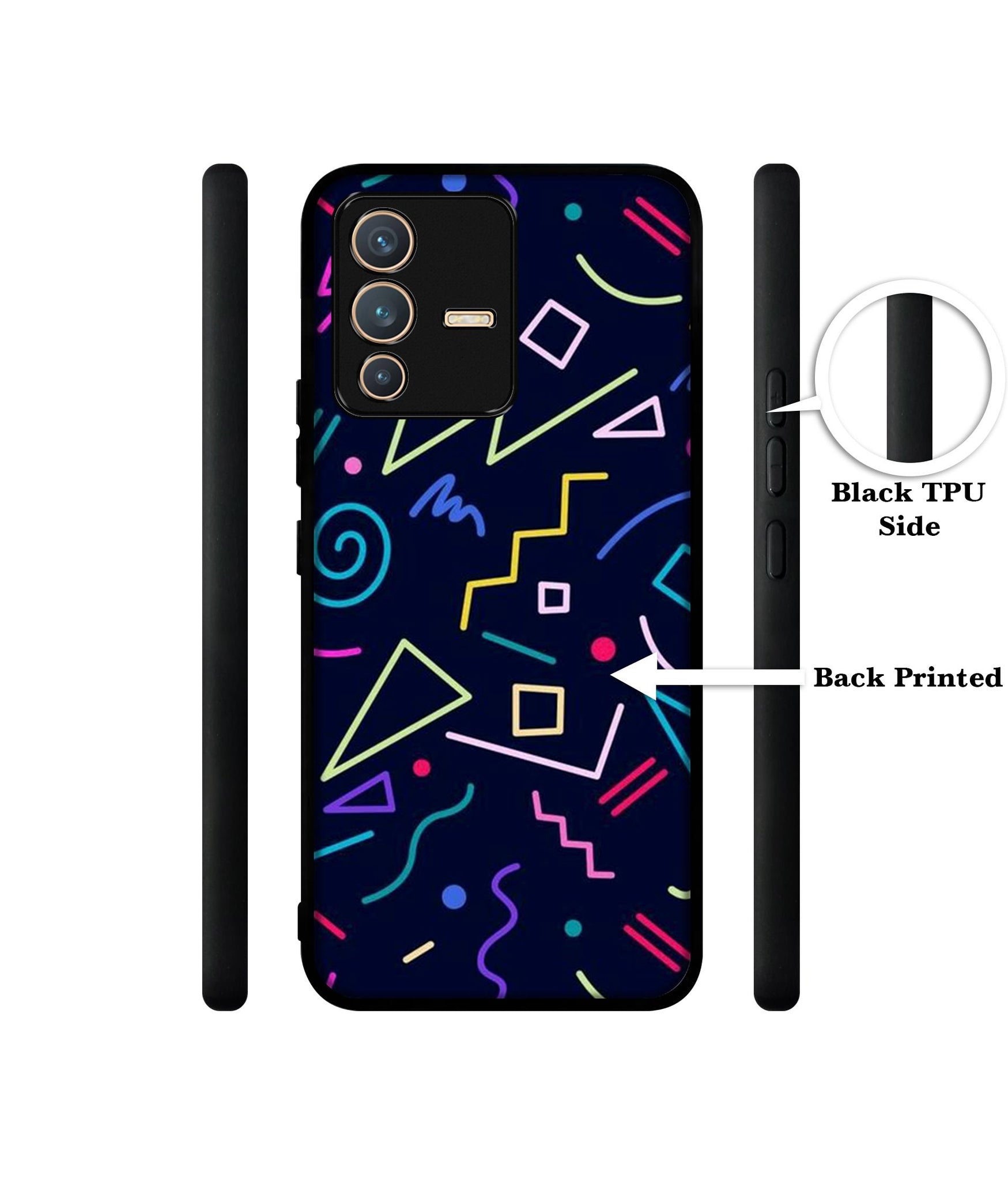 Retro Abstract Designer 2D Printed Back Case Cover for Vivo V23 5G