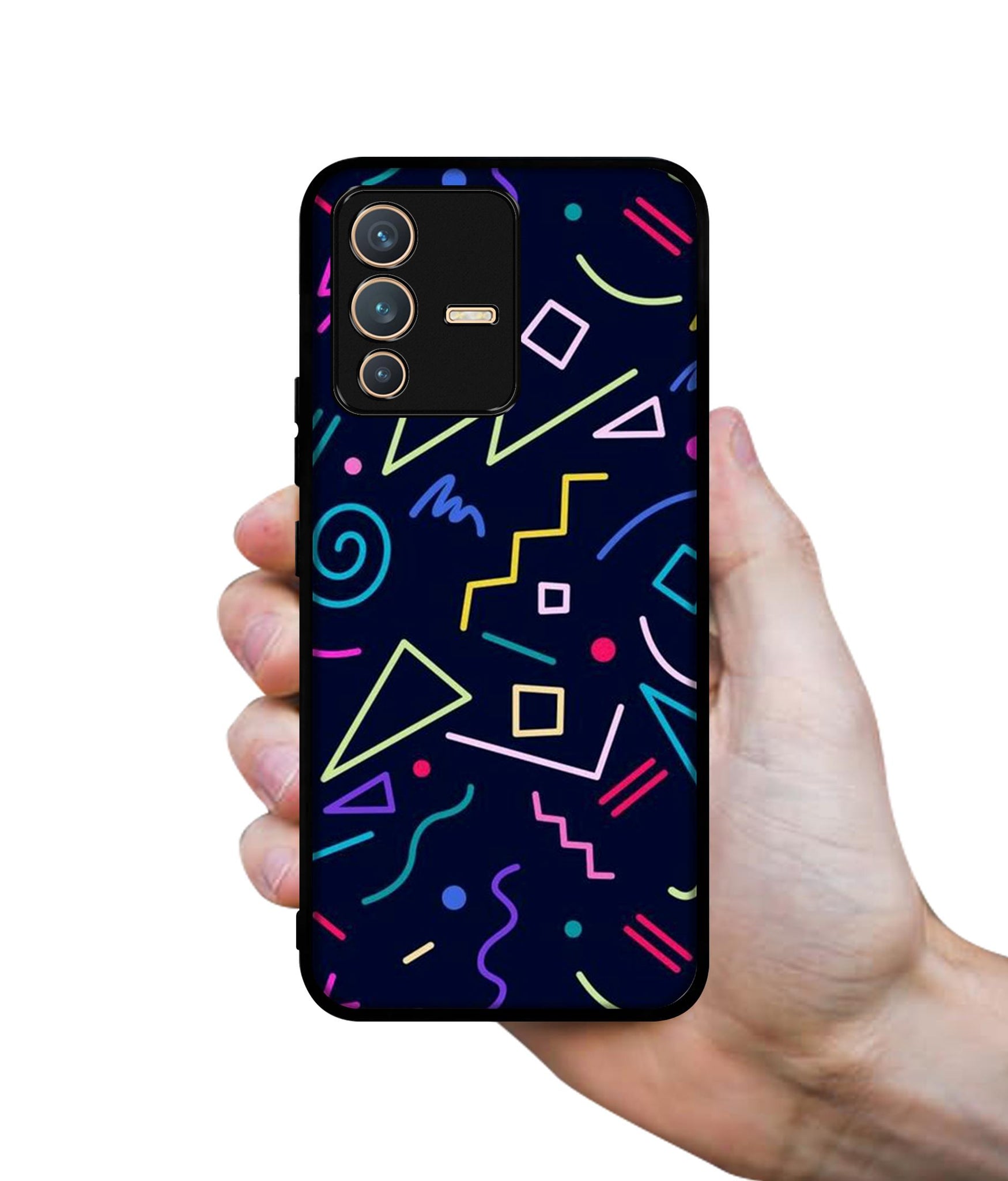 Retro Abstract Designer 2D Printed Back Case Cover for Vivo V23 5G
