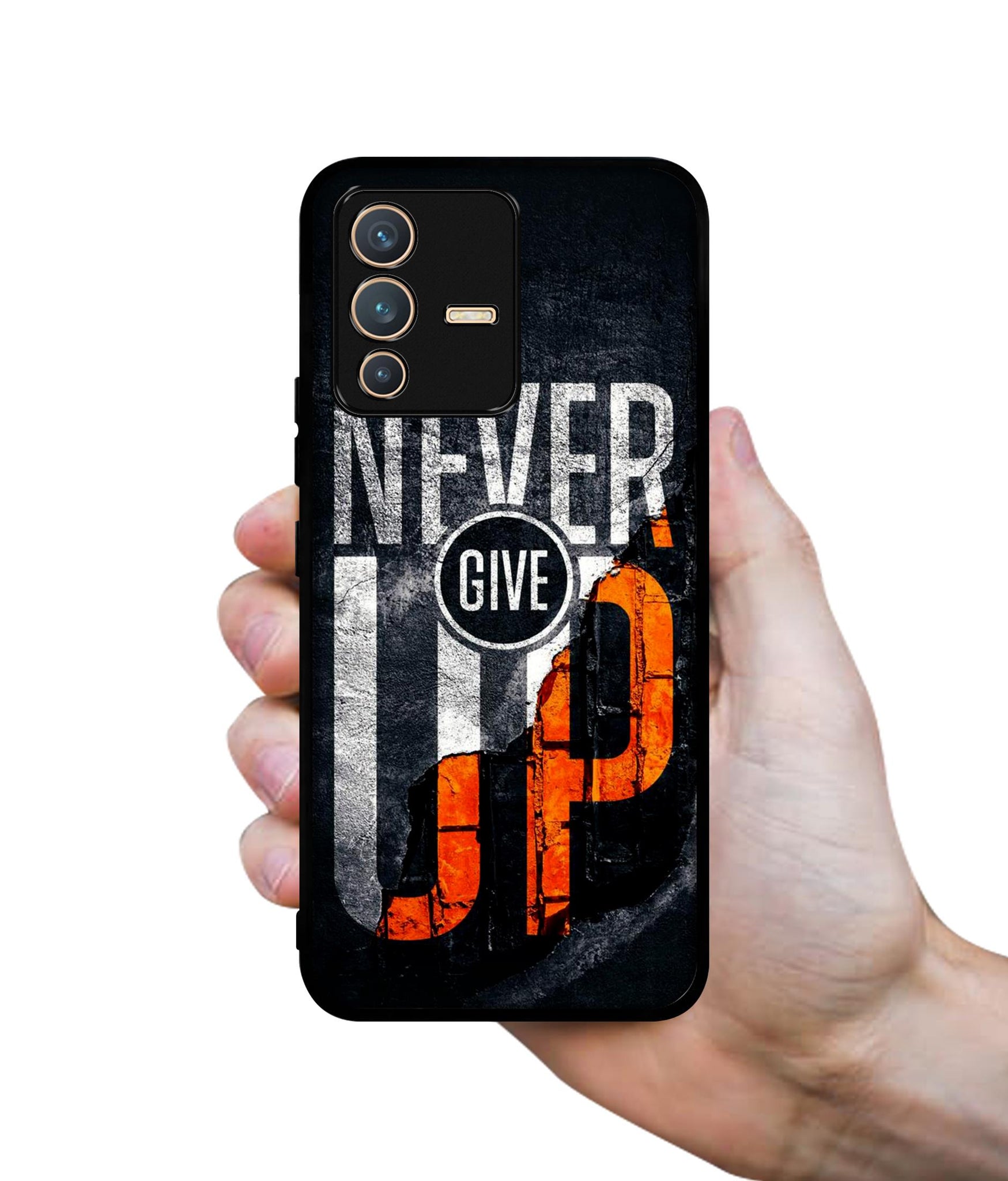 Never Give Up Designer 2D Printed Back Case Cover for Vivo V23 5G