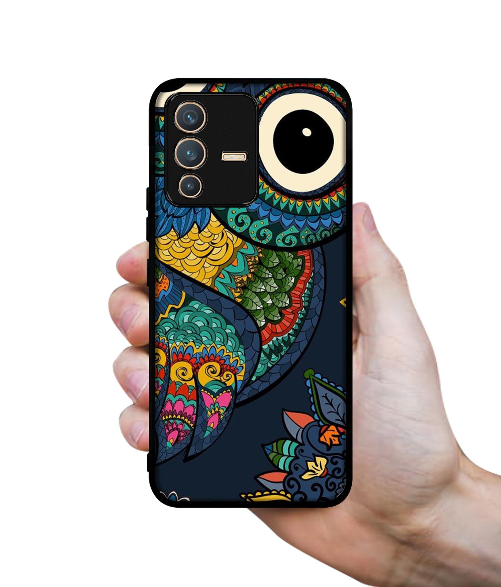 Owl Illustration Designer 2D Printed Back Case Cover for Vivo V23 5G