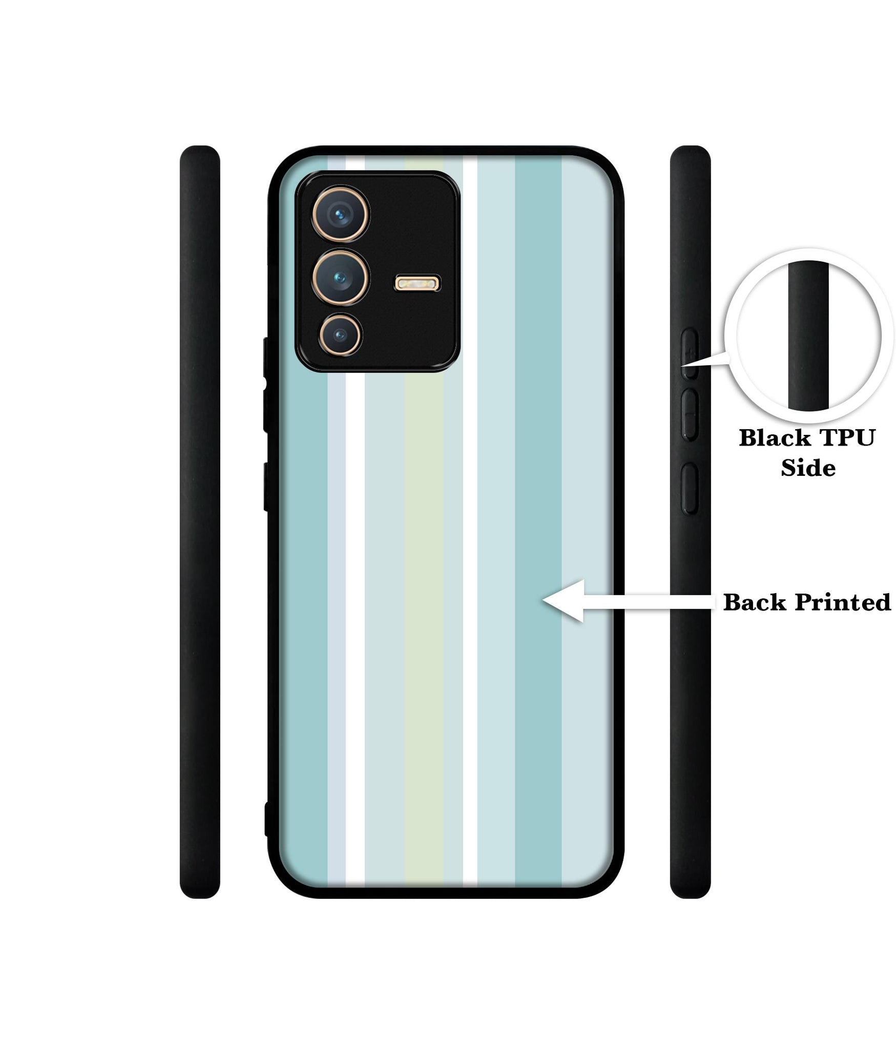 Light Green Stripes Designer 2D Printed Back Case Cover for Vivo V23 5G
