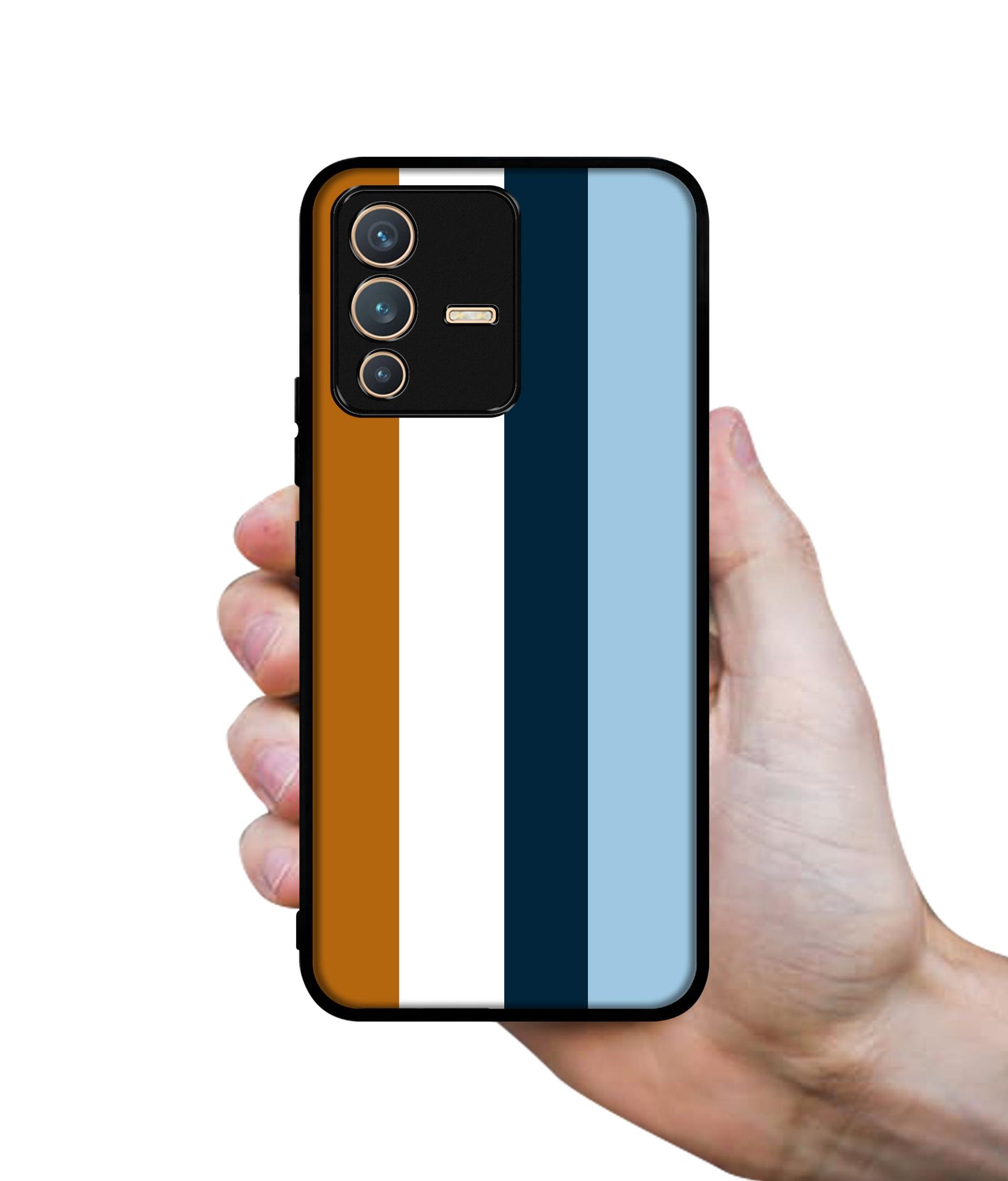 Color Stripes Designer 2D Printed Back Case Cover for Vivo V23 5G
