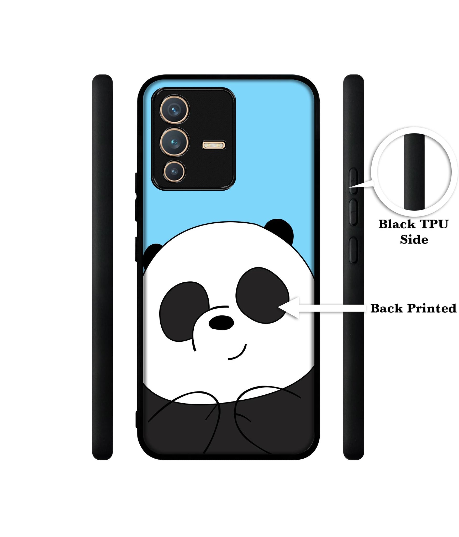 Cute Panda Designer 2D Printed Back Case Cover for Vivo V23 5G
