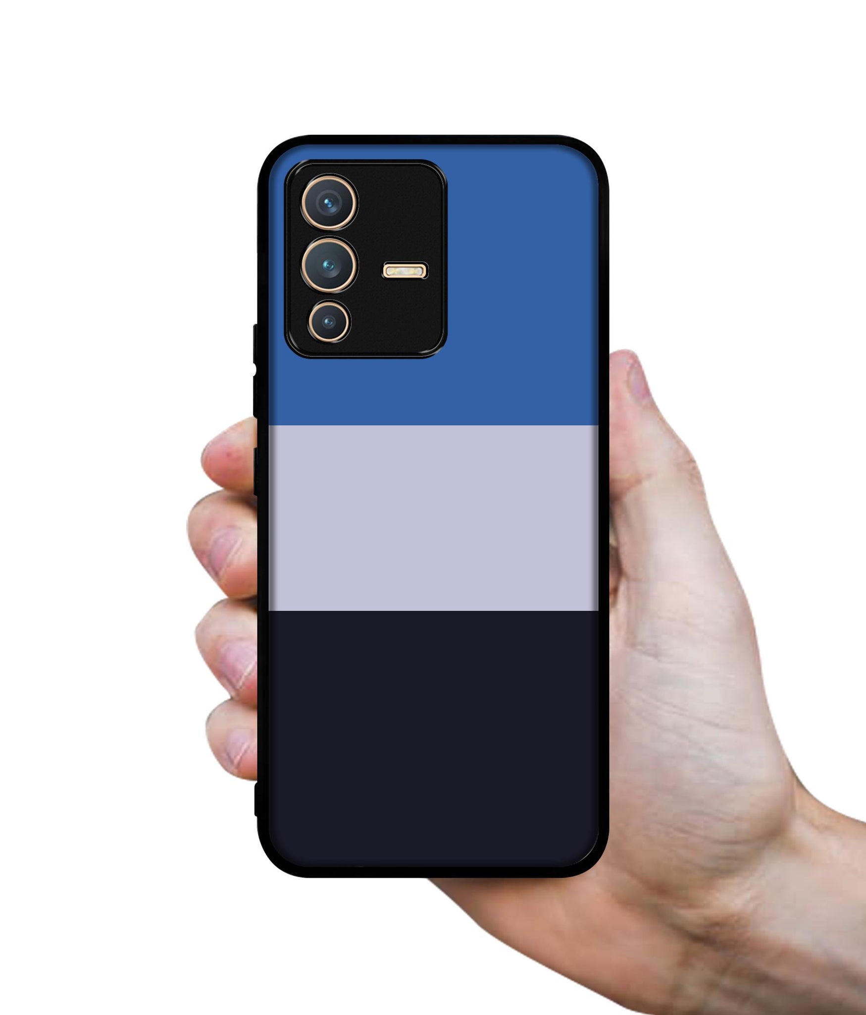 Three Color Stripes Designer 2D Printed Back Case Cover for Vivo V23 5G