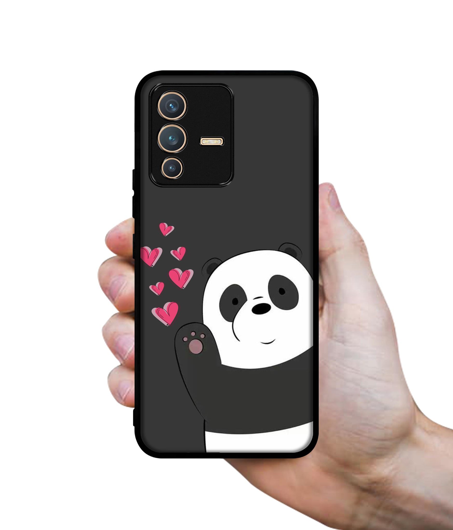 Love Panda Designer 2D Printed Back Case Cover for Vivo V23 5G