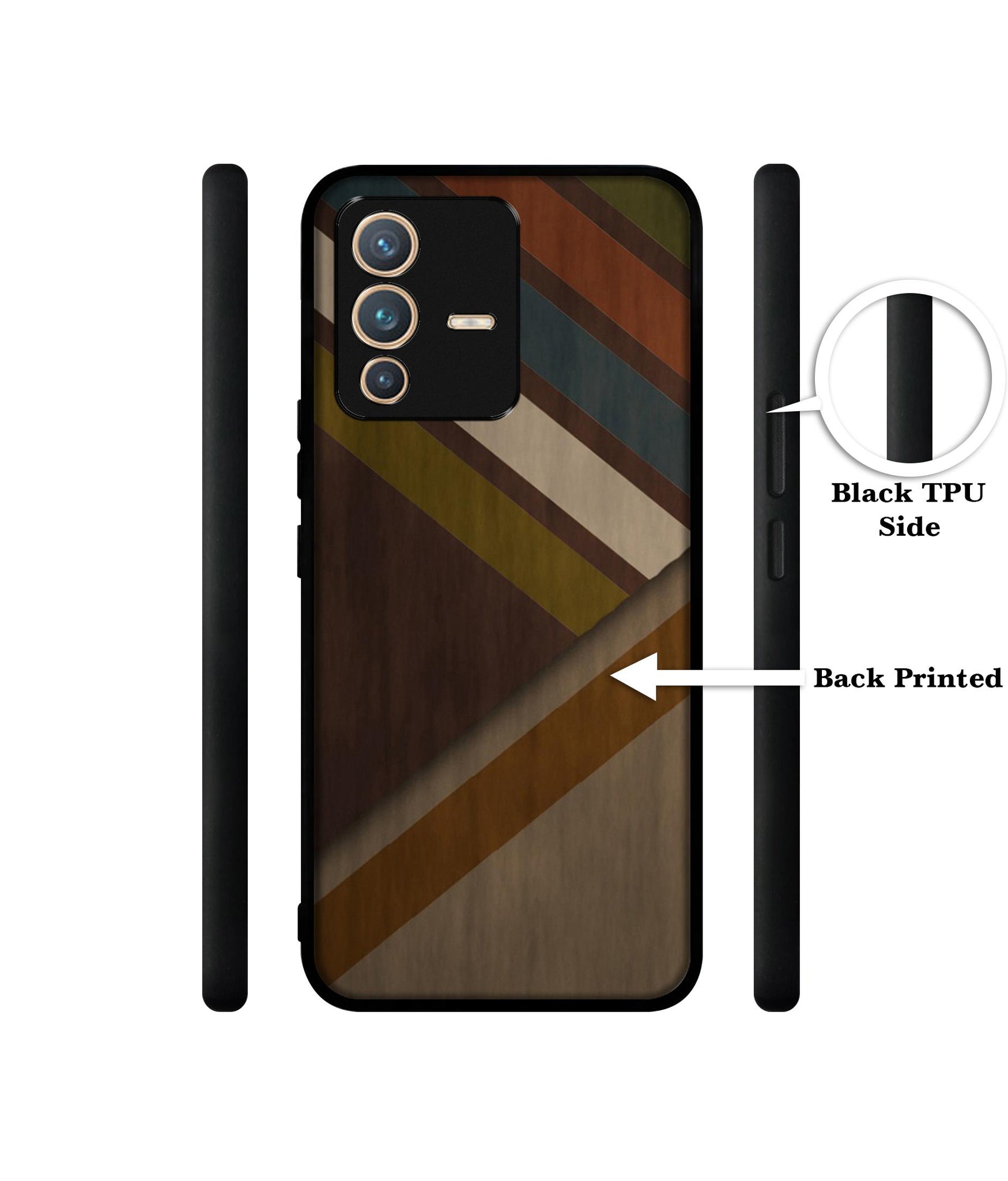 Colorful Wooden Pattern Designer 2D Printed Back Case Cover for Vivo V23 Pro 5G