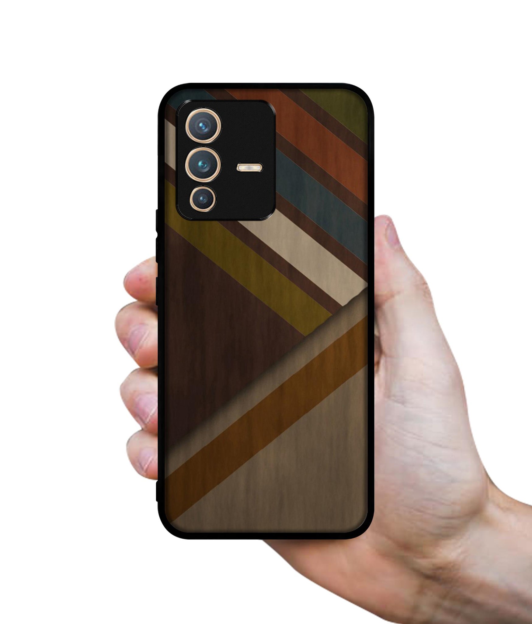 Colorful Wooden Pattern Designer 2D Printed Back Case Cover for Vivo V23 Pro 5G