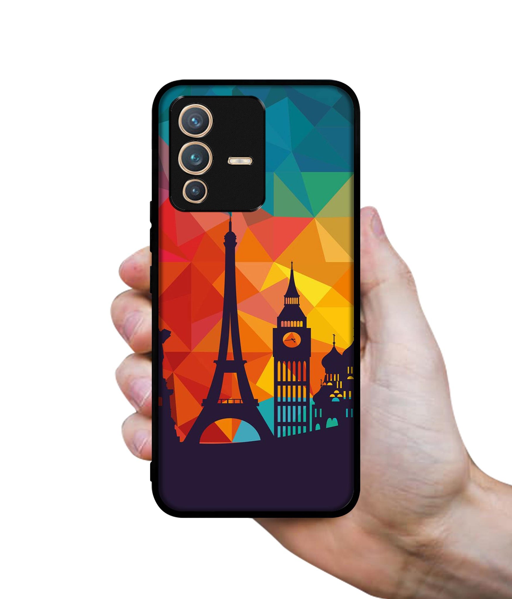 Colored Paris Designer 2D Printed Back Case Cover for Vivo V23 Pro 5G