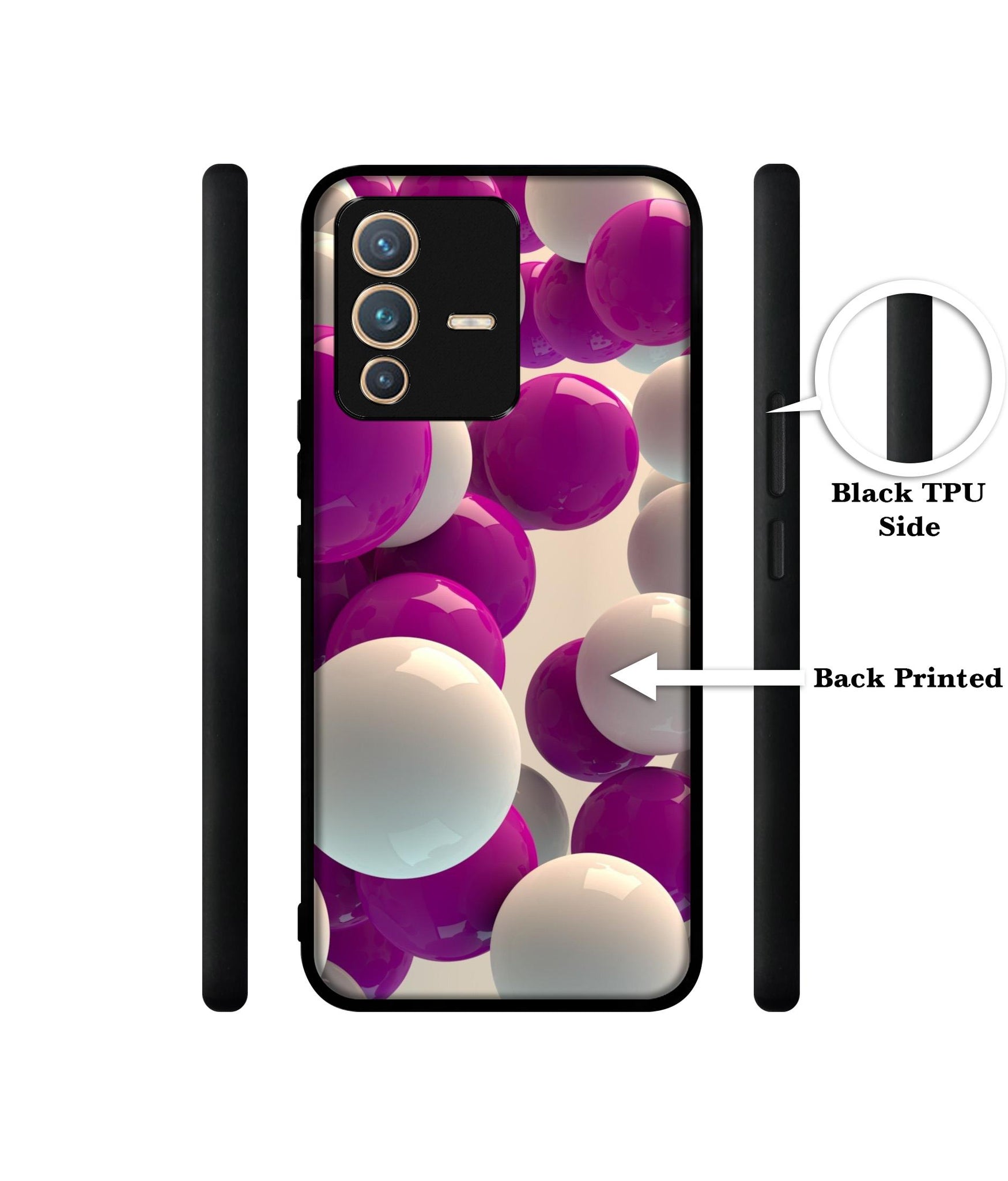 3D Balloons Designer 2D Printed Back Case Cover for Vivo V23 Pro 5G