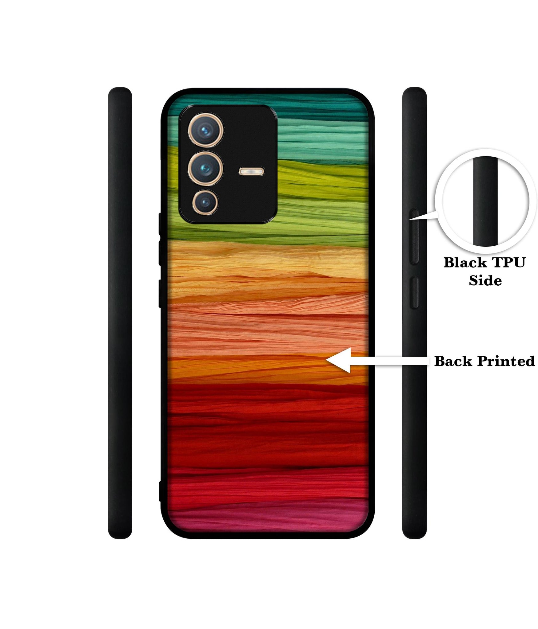Colorful Thread Designer 2D Printed Back Case Cover for Vivo V23 Pro 5G