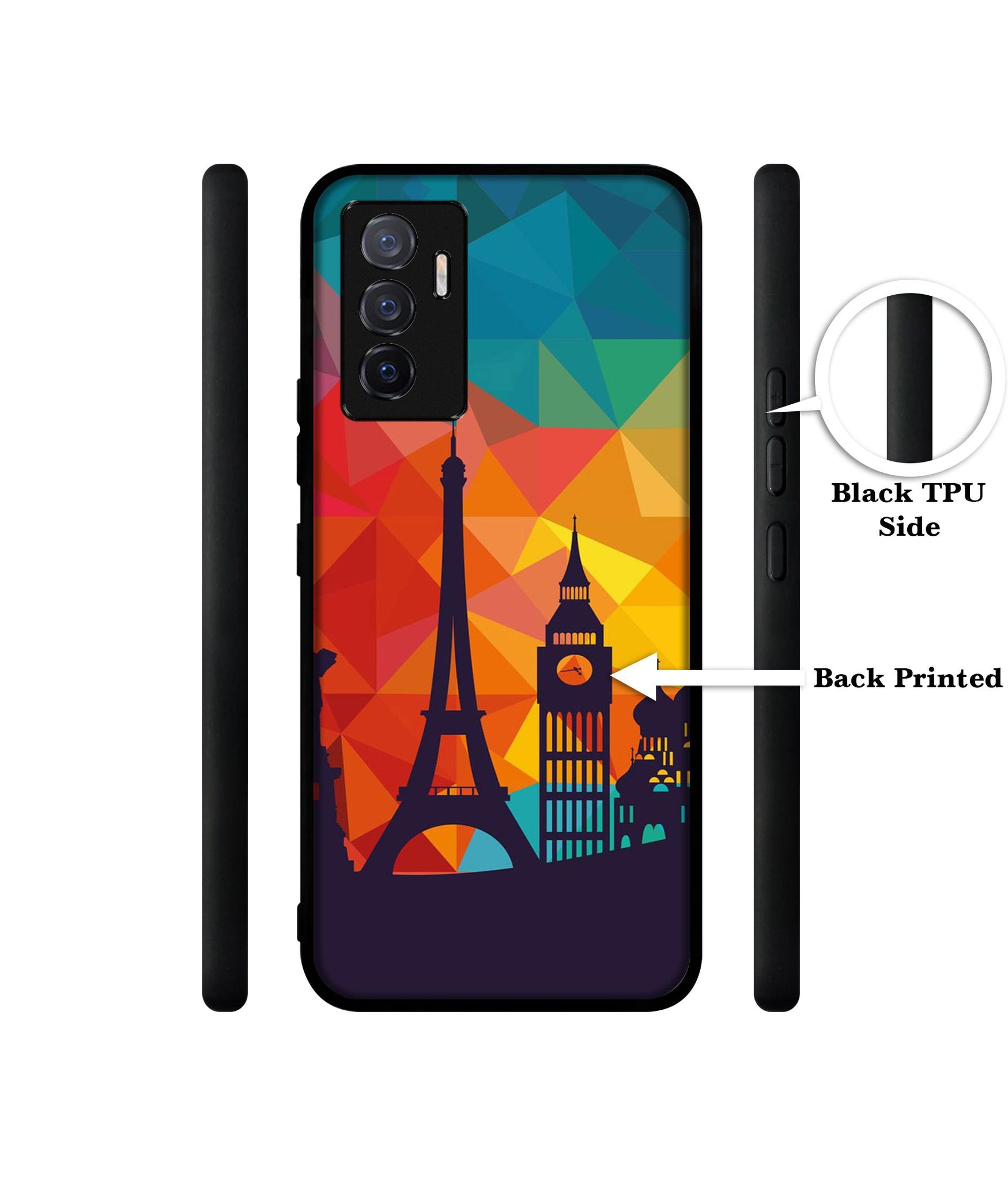 Colored Paris Designer 2D Printed Back Case Cover for Vivo V23e 5G / Y75 4G