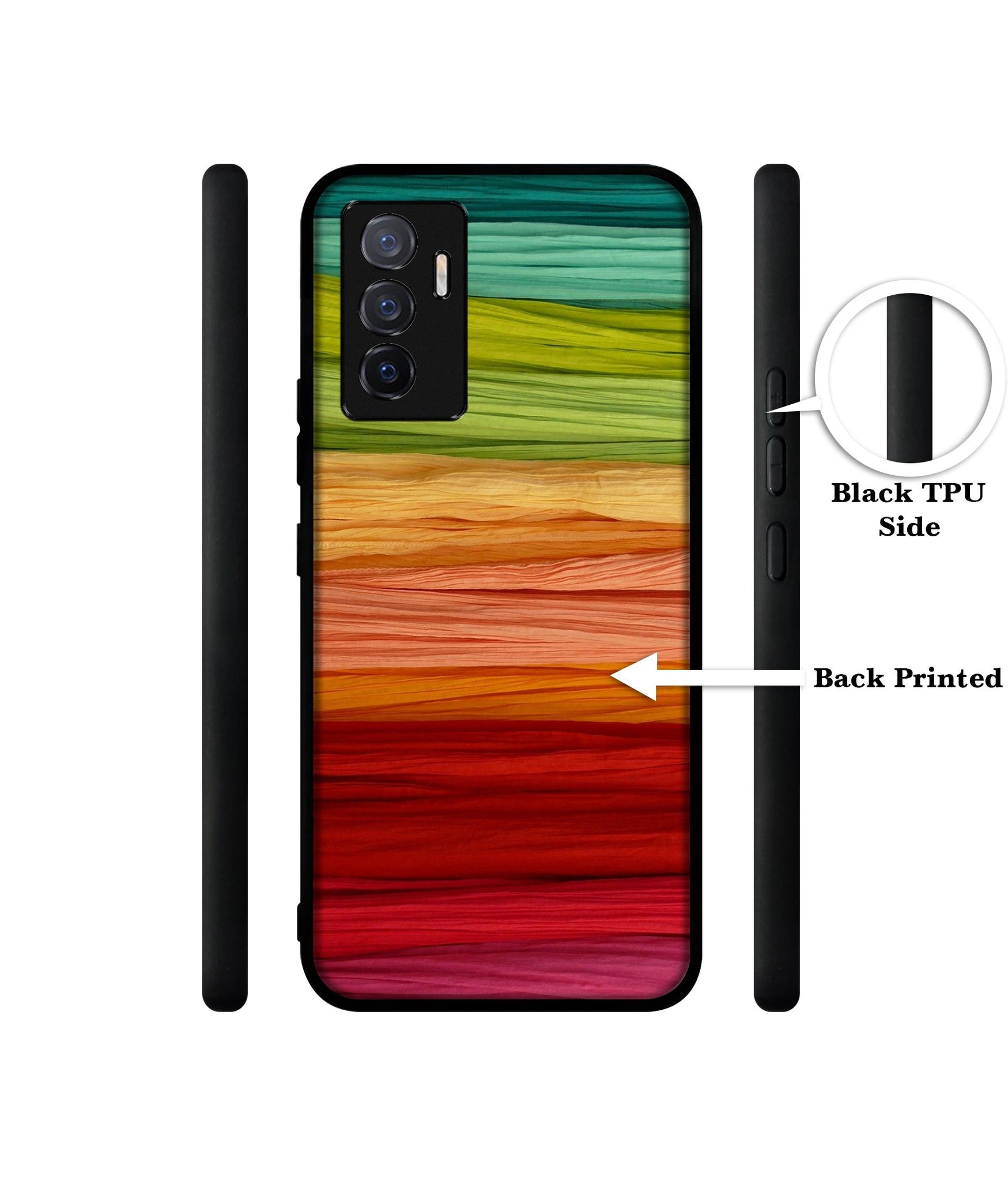 Colorful Thread Designer 2D Printed Back Case Cover for Vivo V23e 5G / Y75 4G
