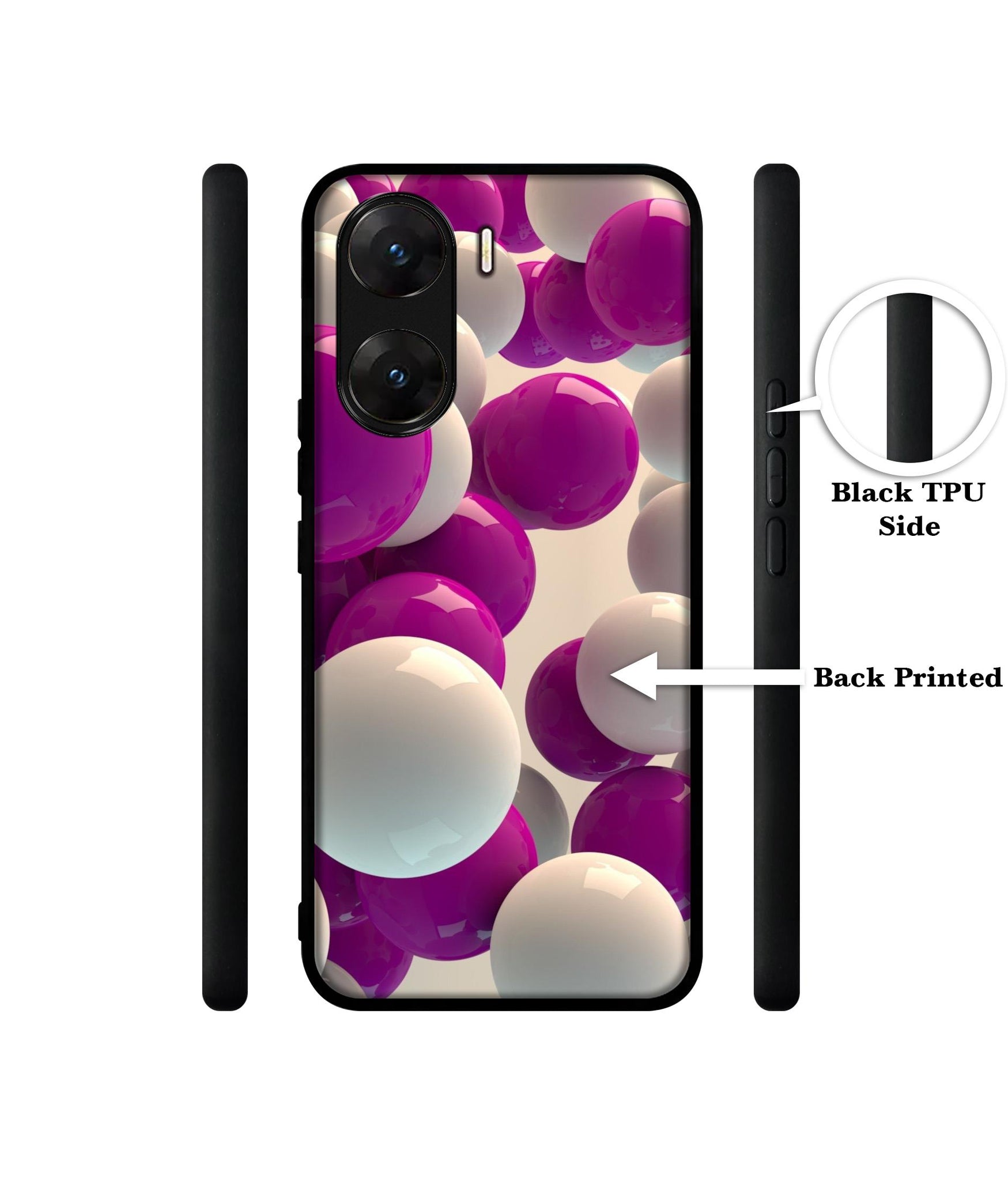 3D Balloons Designer 2D Printed Back Case Cover for Vivo V29E 5G