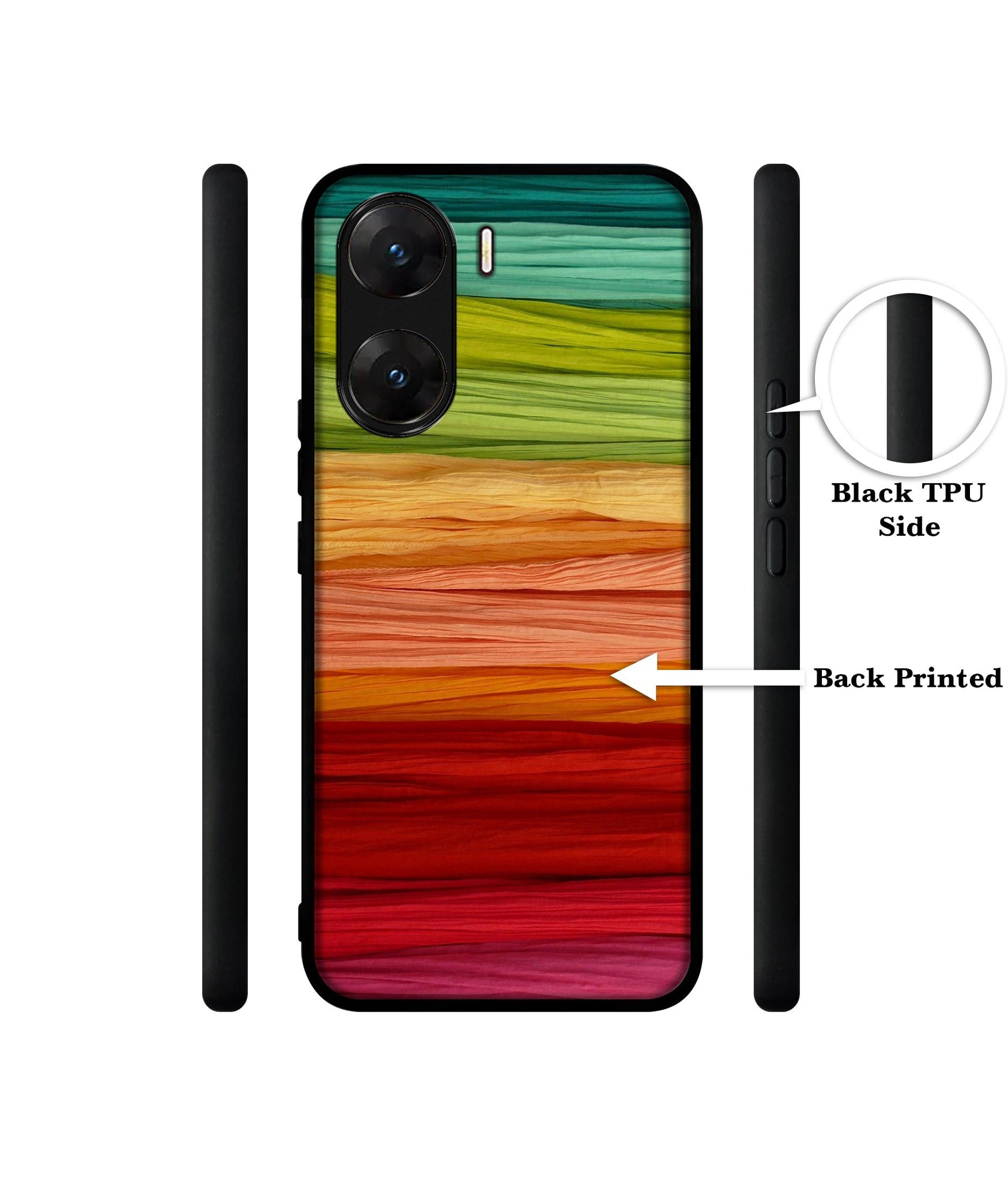 Colorful Thread Designer 2D Printed Back Case Cover for Vivo V29E 5G