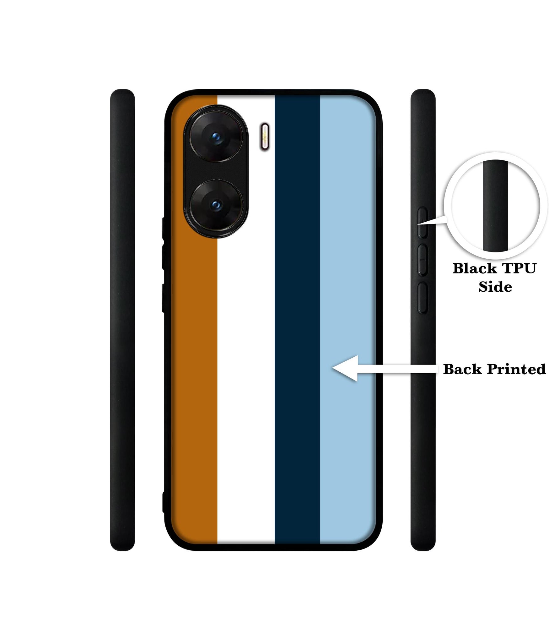 Color Stripes Designer 2D Printed Back Case Cover for Vivo V29E 5G