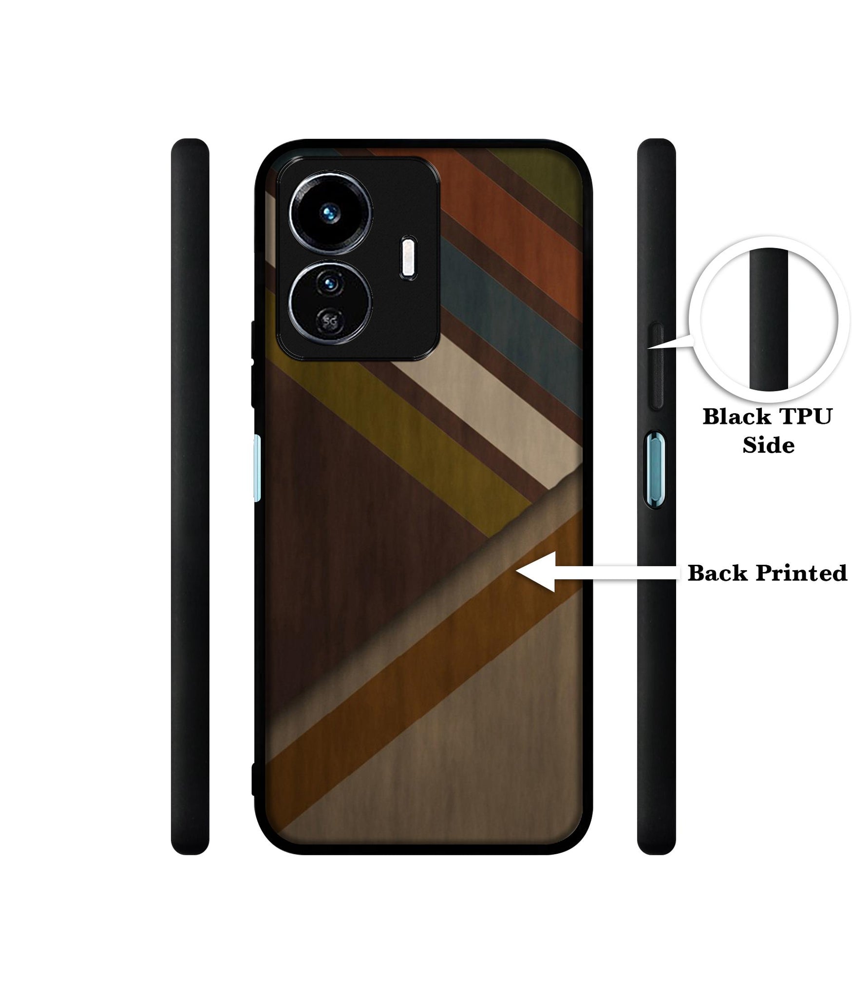 Colorful Wooden Pattern Designer 2D Printed Back Case Cover for Vivo Y77 5G