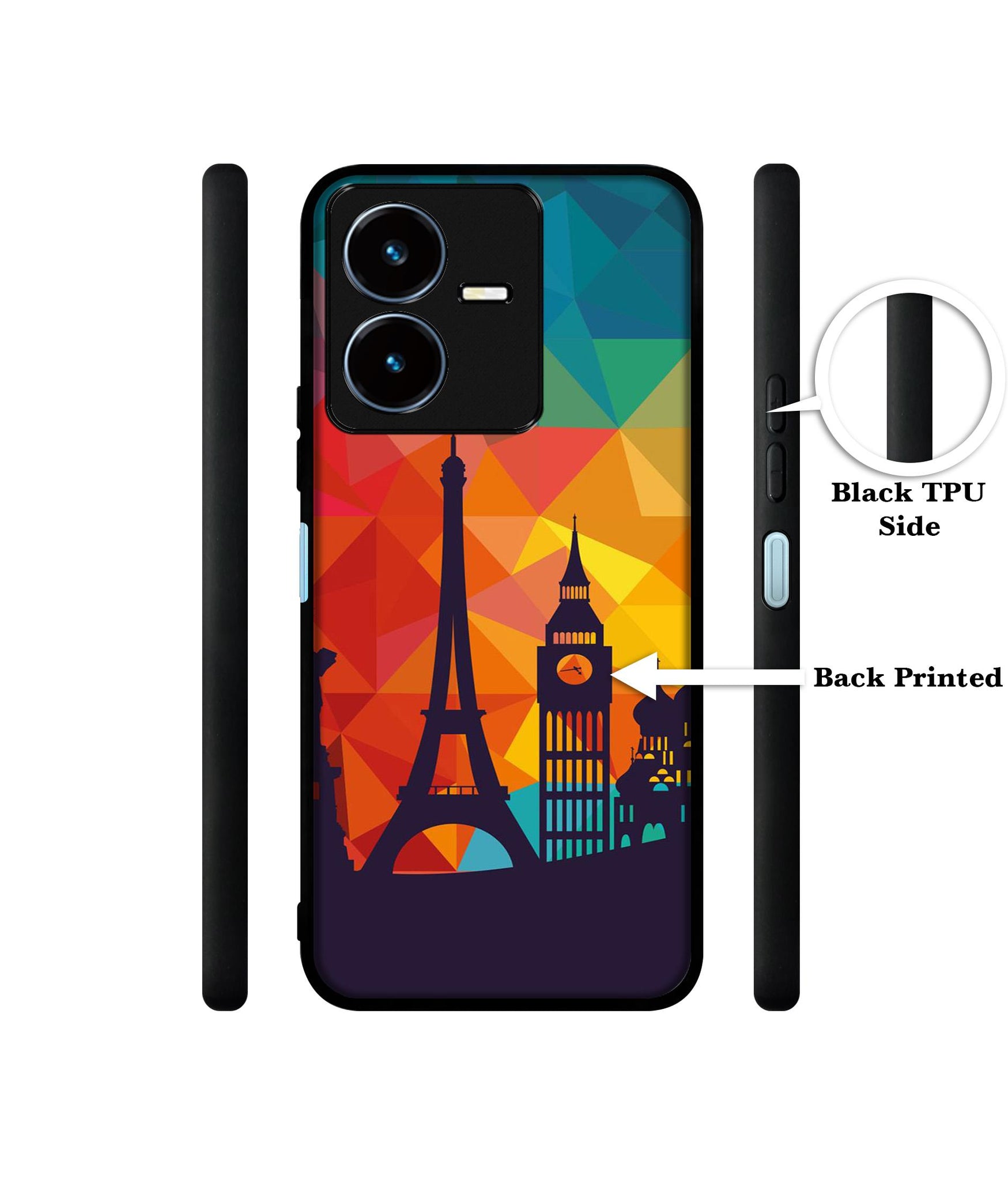 Colored Paris Designer 2D Printed Back Case Cover for Vivo Y22 4G / Y22S 4G