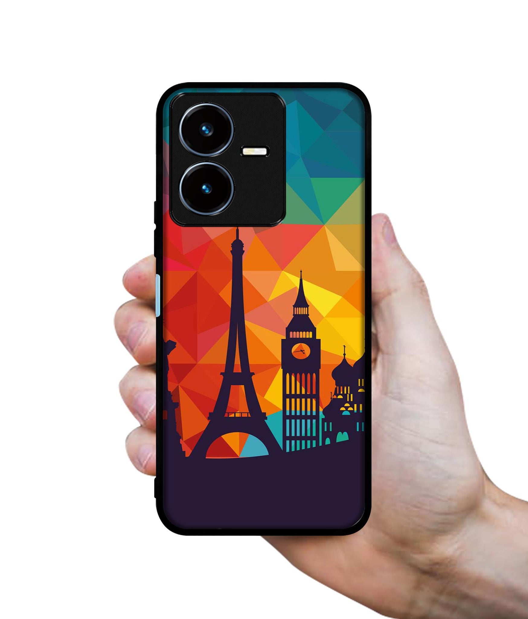 Colored Paris Designer 2D Printed Back Case Cover for Vivo Y22 4G / Y22S 4G