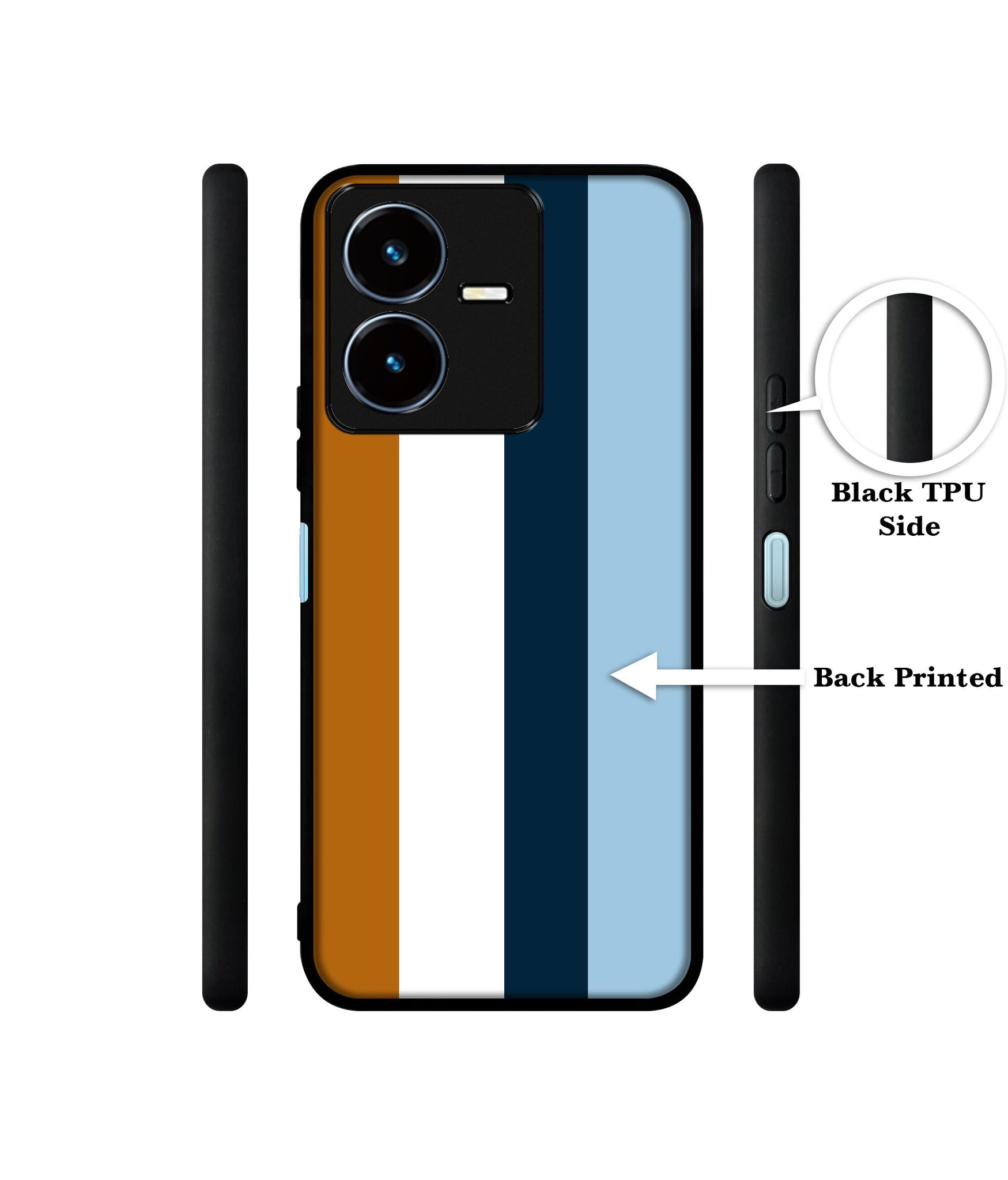 Color Stripes Designer 2D Printed Back Case Cover for Vivo Y22 4G / Y22S 4G