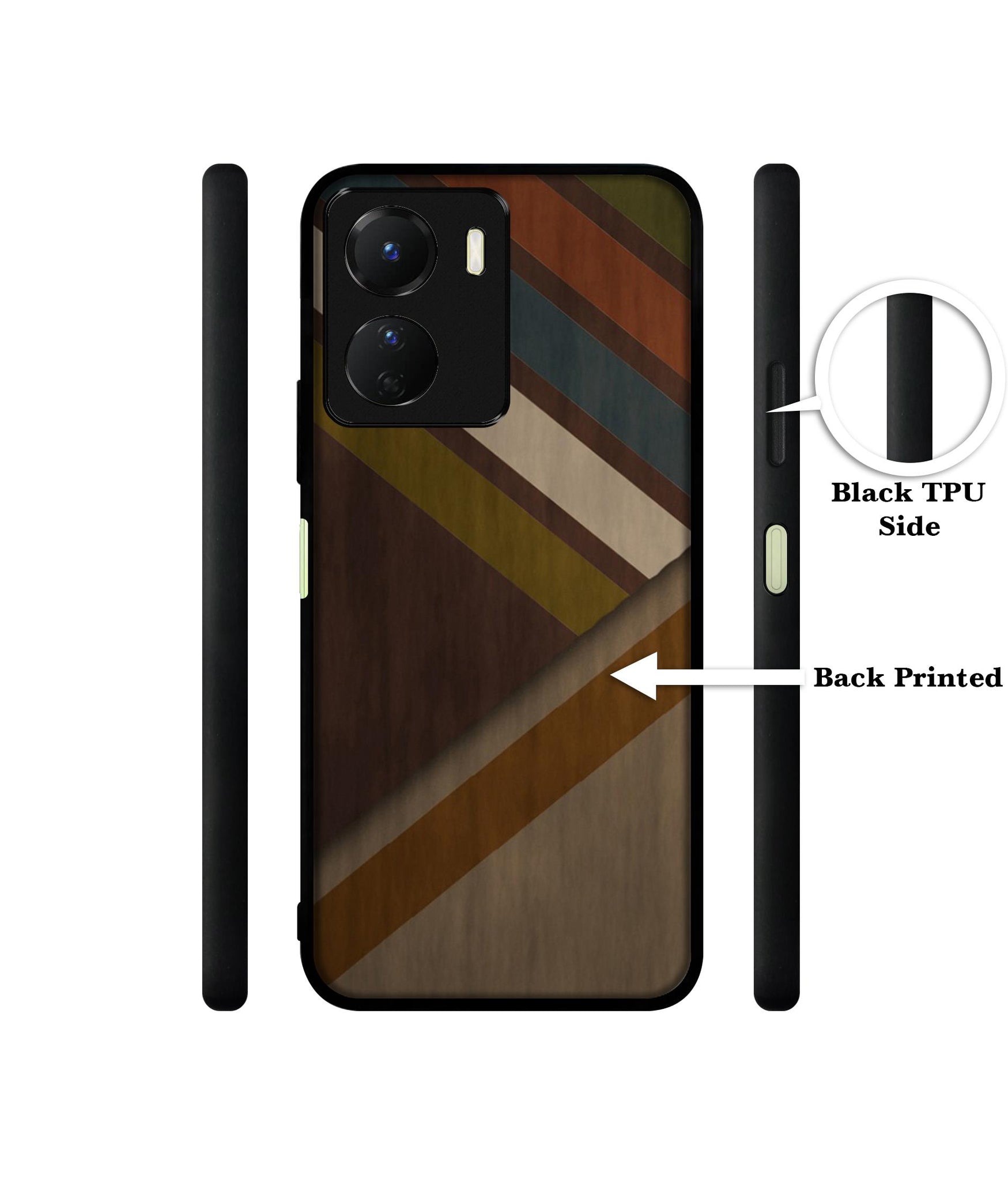 Colorful Wooden Pattern Designer 2D Printed Back Case Cover for Vivo Y16 4G / Y56 5G / T2x 5G