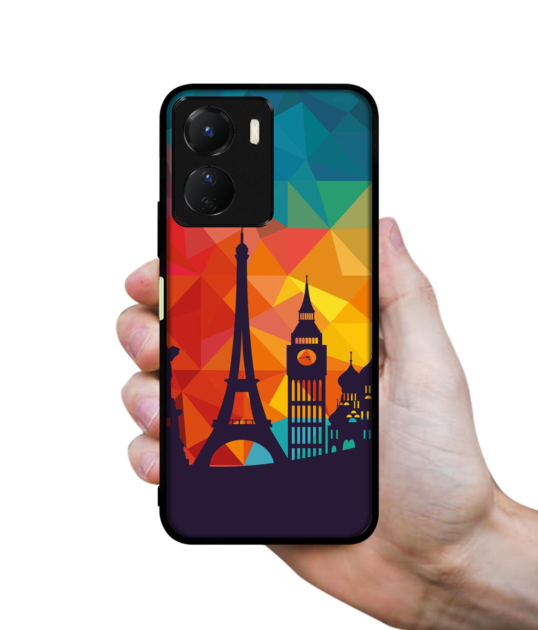 Colored Paris Designer 2D Printed Back Case Cover for Vivo Y16 4G / Y56 5G / T2x 5G