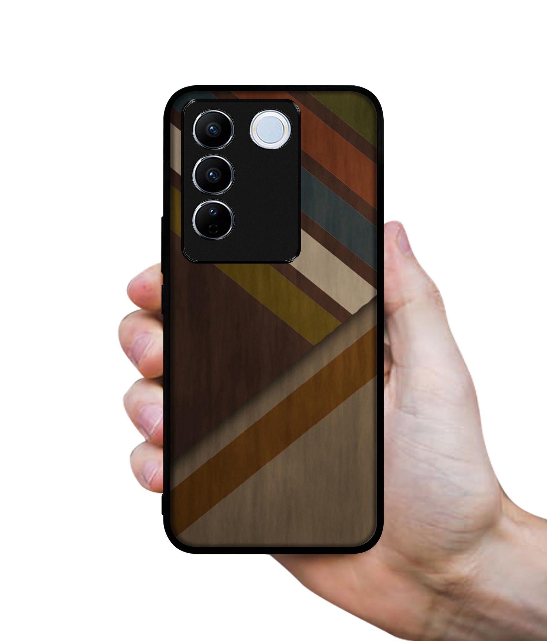 Colorful Wooden Pattern Designer 2D Printed Back Case Cover for Vivo V27 5G / V27 Pro 5G / S16 5G