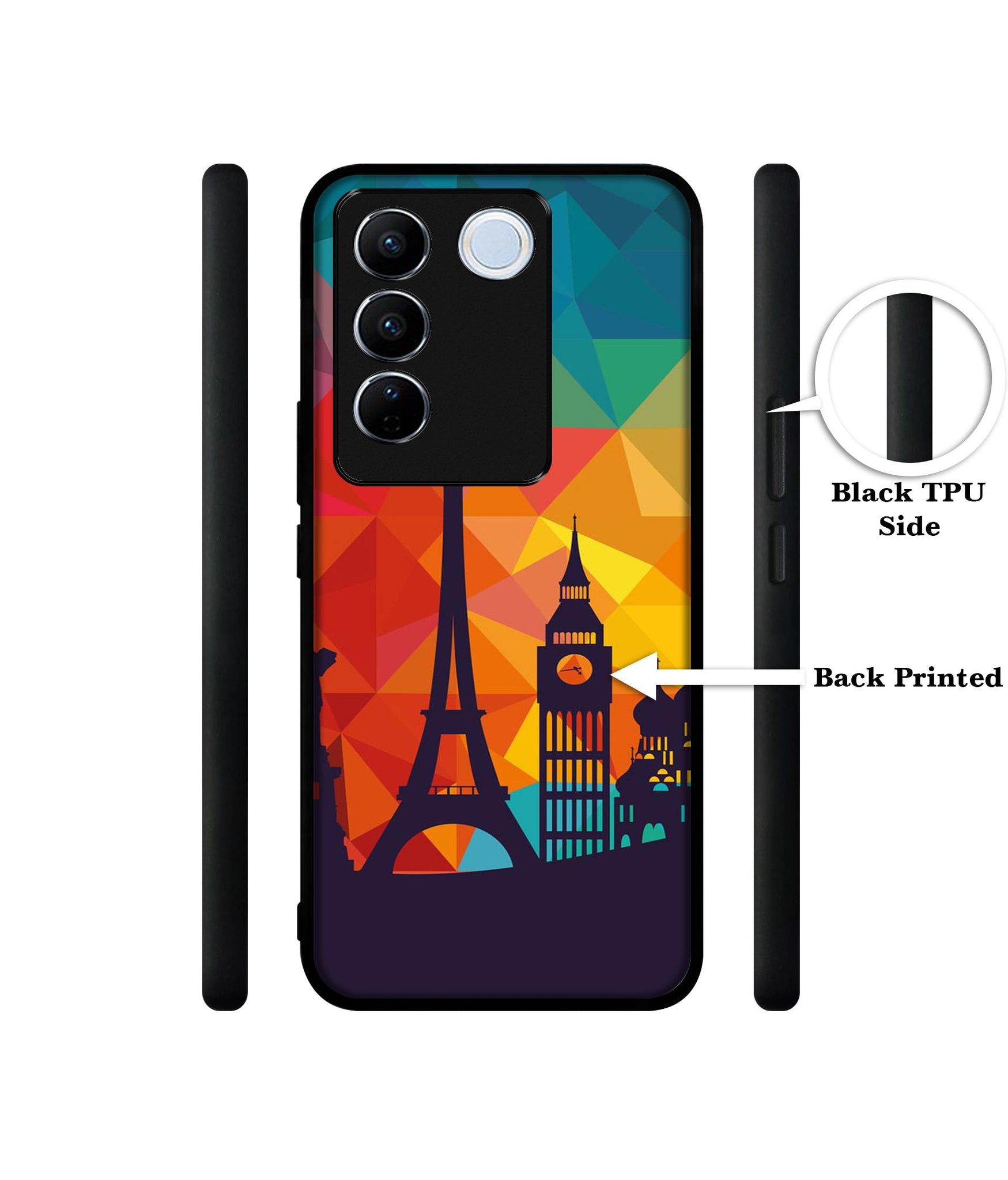 Colored Paris Designer 2D Printed Back Case Cover for Vivo V27 5G / V27 Pro 5G / S16 5G