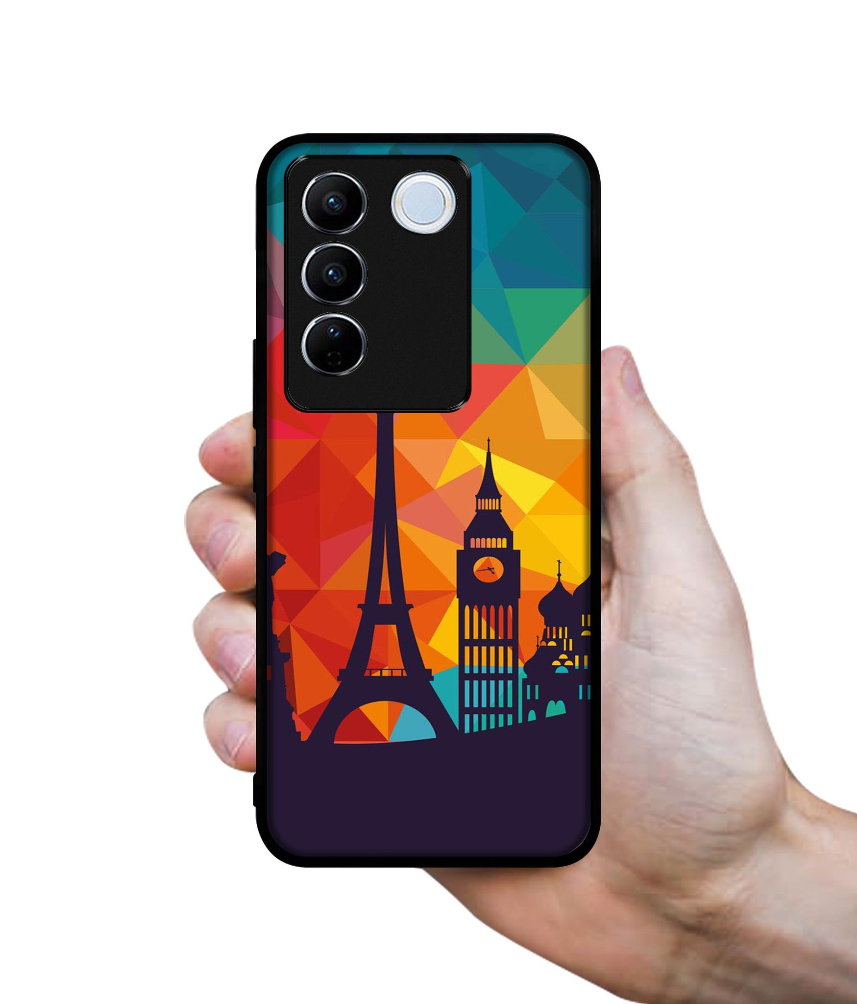 Colored Paris Designer 2D Printed Back Case Cover for Vivo V27 5G / V27 Pro 5G / S16 5G