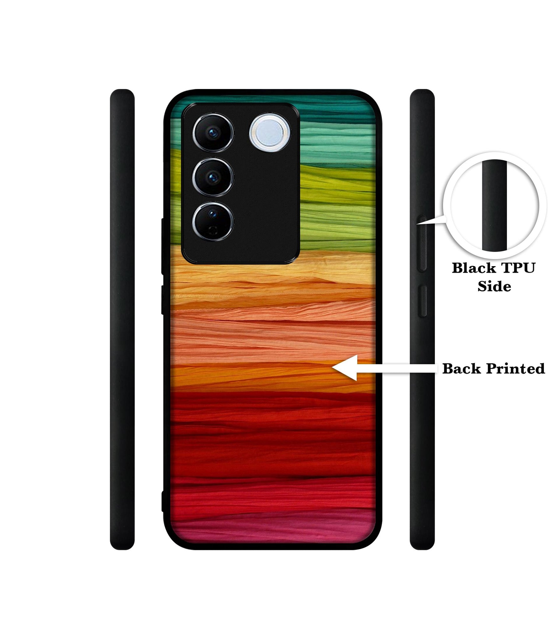 Colorful Thread Designer 2D Printed Back Case Cover for Vivo V27 5G / V27 Pro 5G / S16 5G