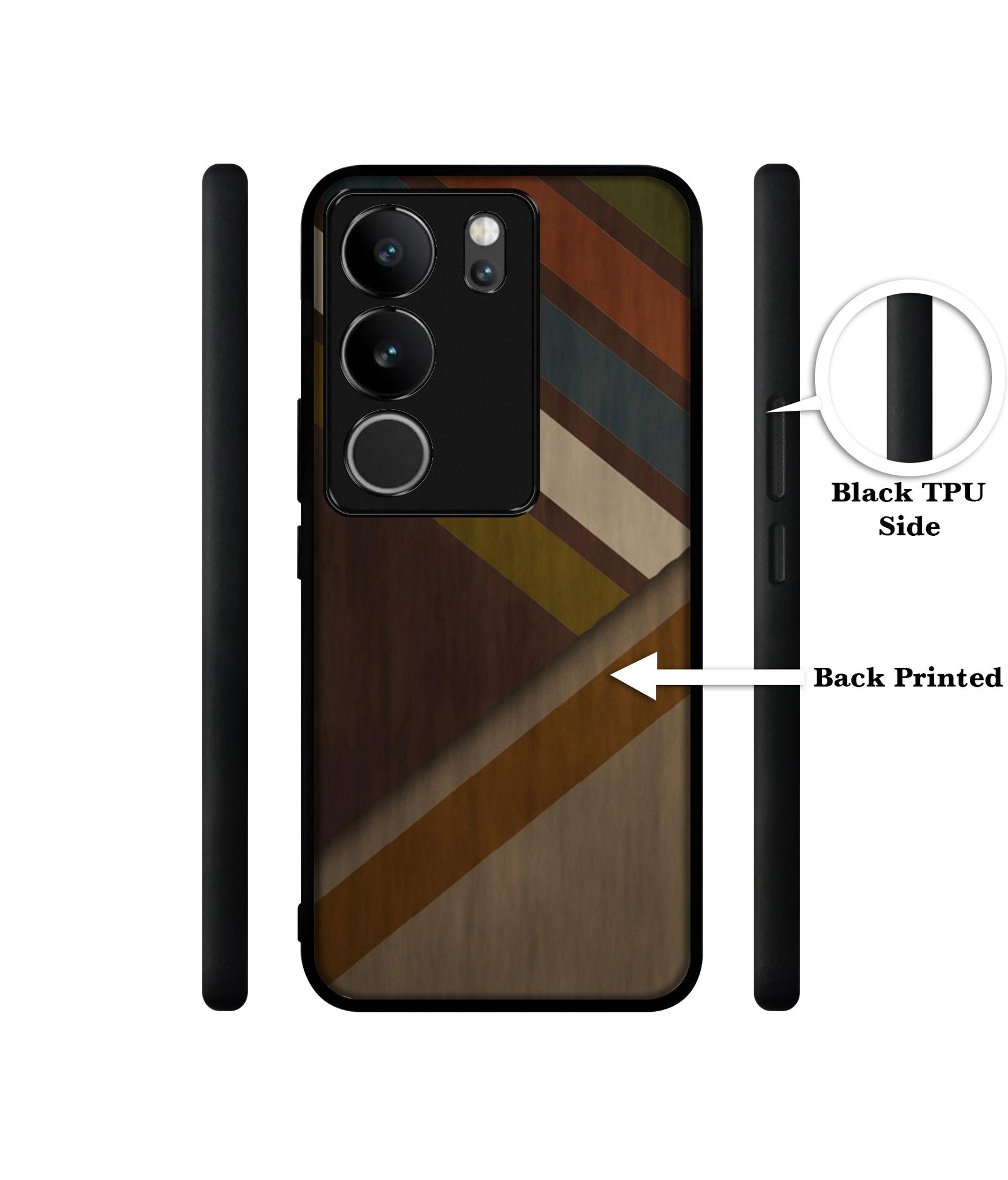 Colorful Wooden Pattern Designer 2D Printed Back Case Cover for Vivo V29 5G / V29 Pro 5G