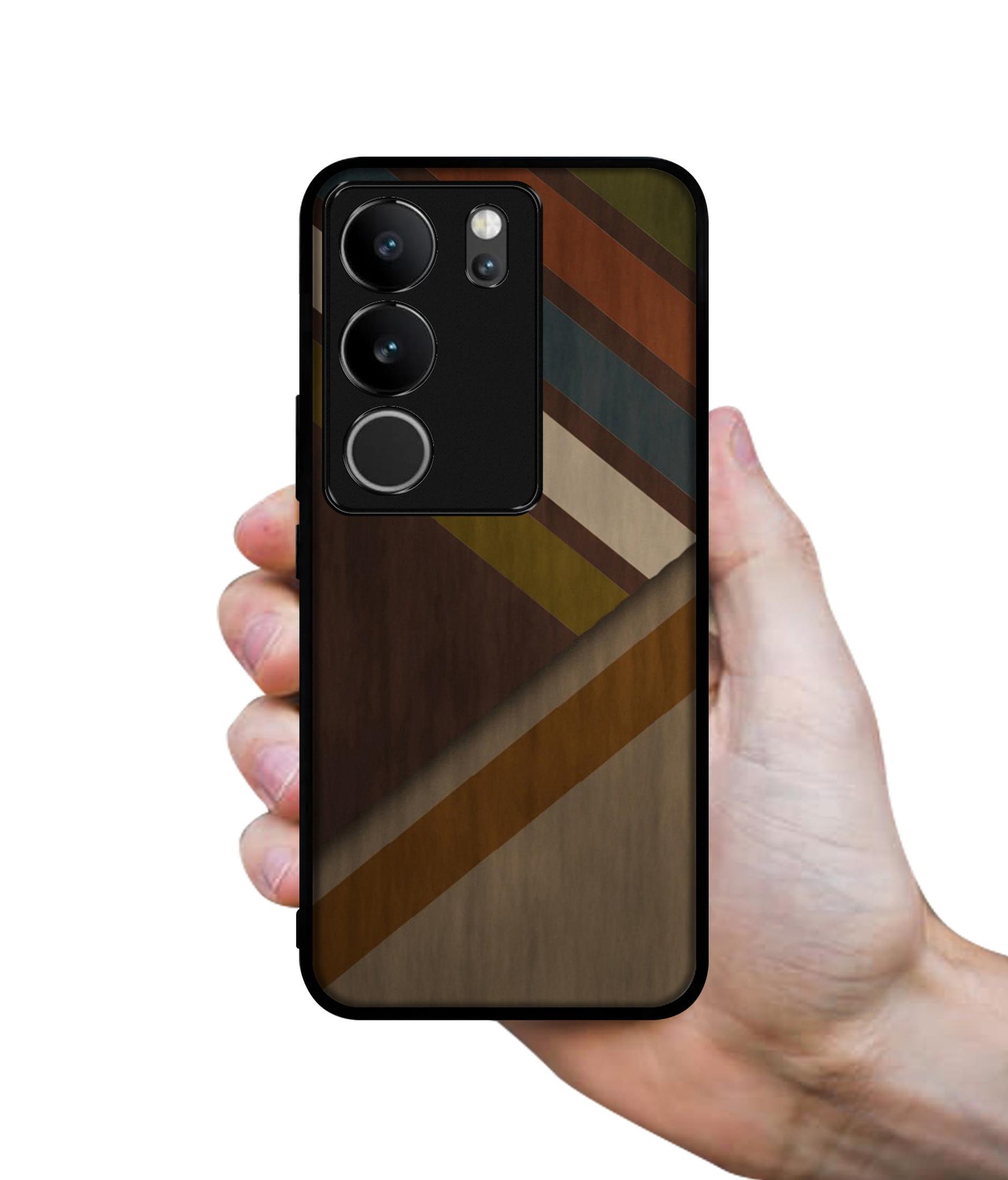 Colorful Wooden Pattern Designer 2D Printed Back Case Cover for Vivo V29 5G / V29 Pro 5G